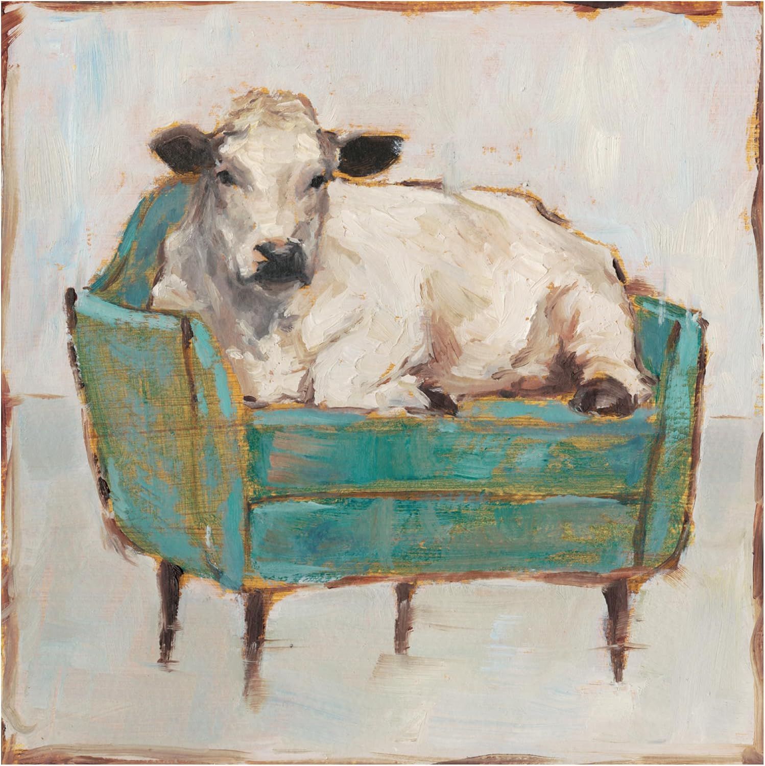 Creates an emotional connection and decorative appeal by showing the product (artwork) in a charming, lifestyle-oriented way without any text or feature callouts.
