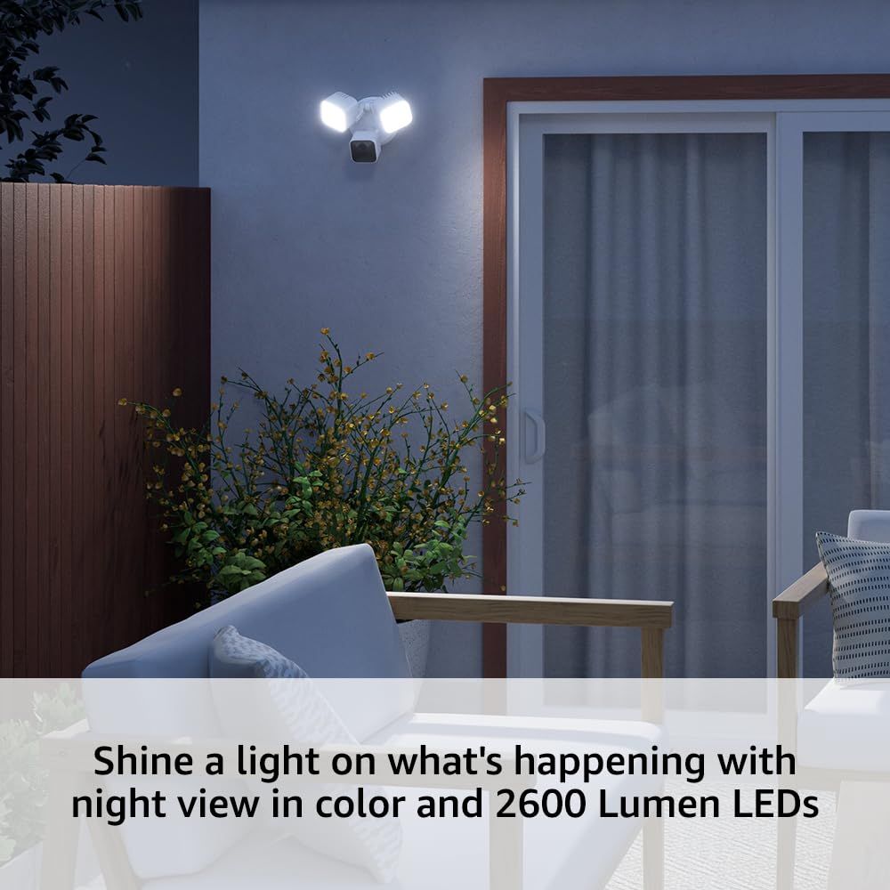 Highlights the product's powerful 2600 lumen LED output and color night vision capability to reassure shoppers of superior brightness and security monitoring performance. Demonstrates the security…
