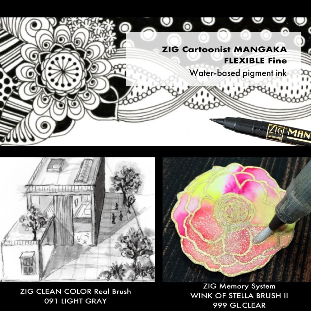 Showcases the brand's product portfolio of art markers and pens, displaying different product options and their artistic capabilities to help shoppers understand the range available.