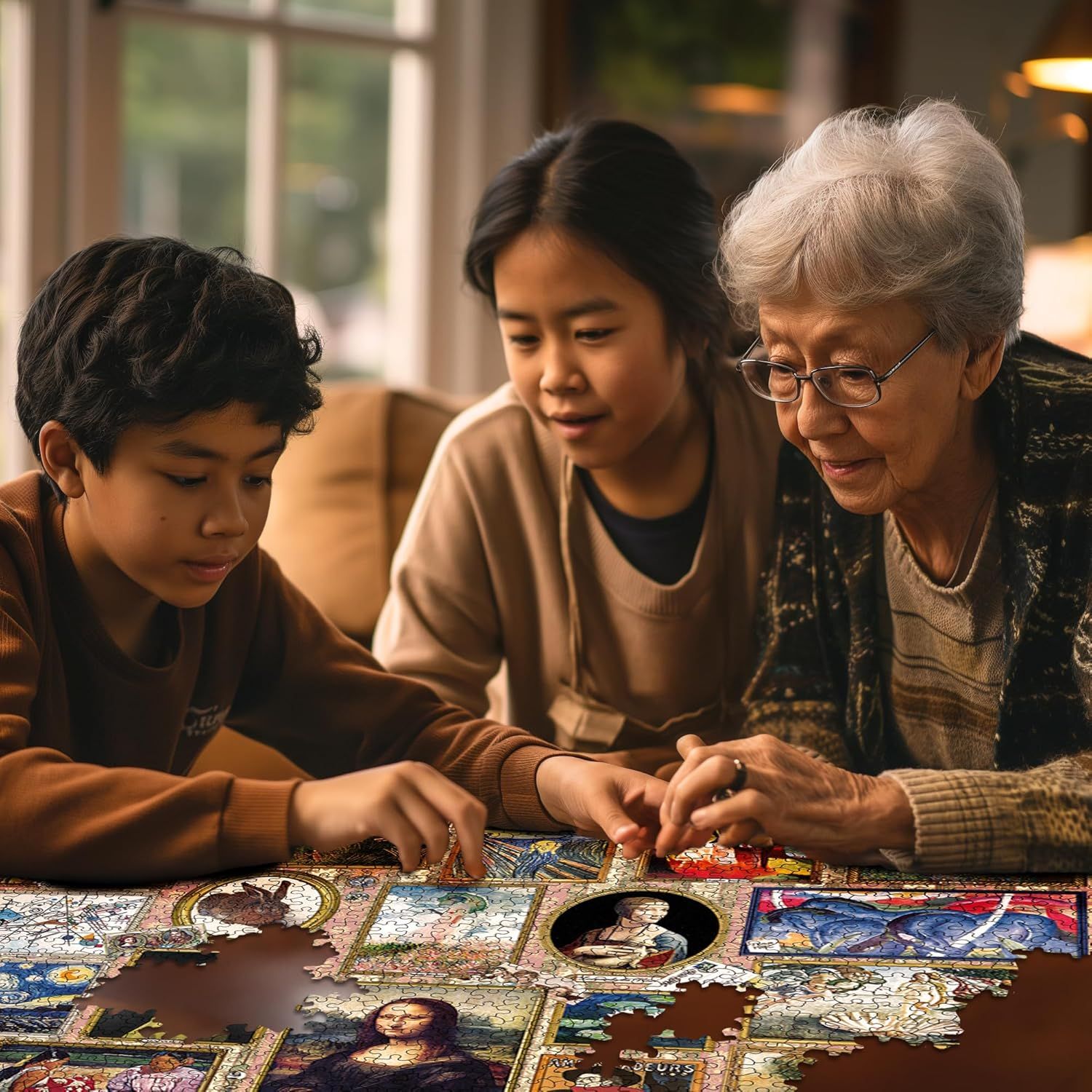 Demonstrates the product in a warm, real-world family setting to evoke emotional connection and show it brings generations together for quality time.