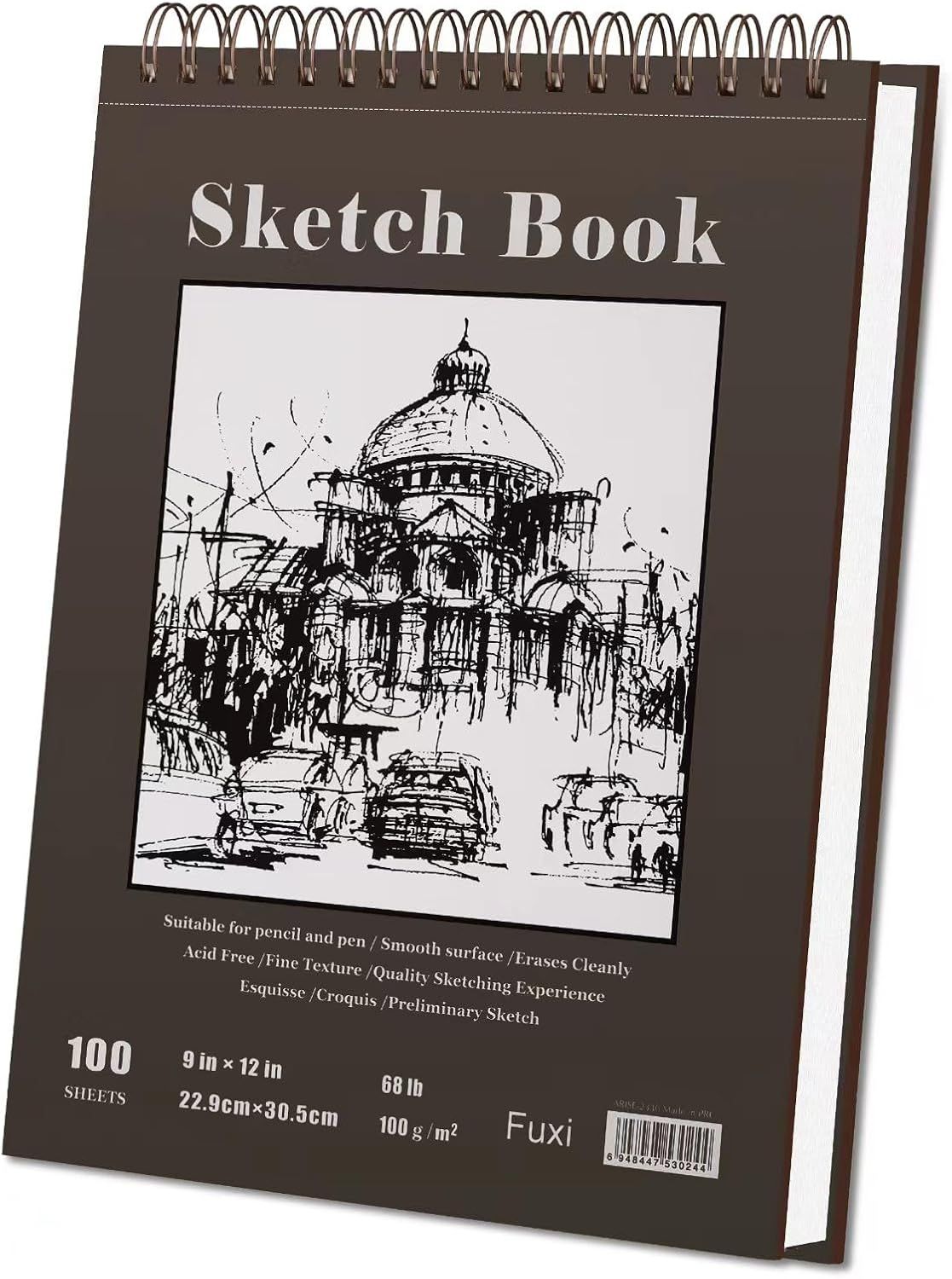 Communicates multiple product benefits and specifications to reassure shoppers that this sketchbook offers professional-quality features including compatibility with various media, smooth texture,…