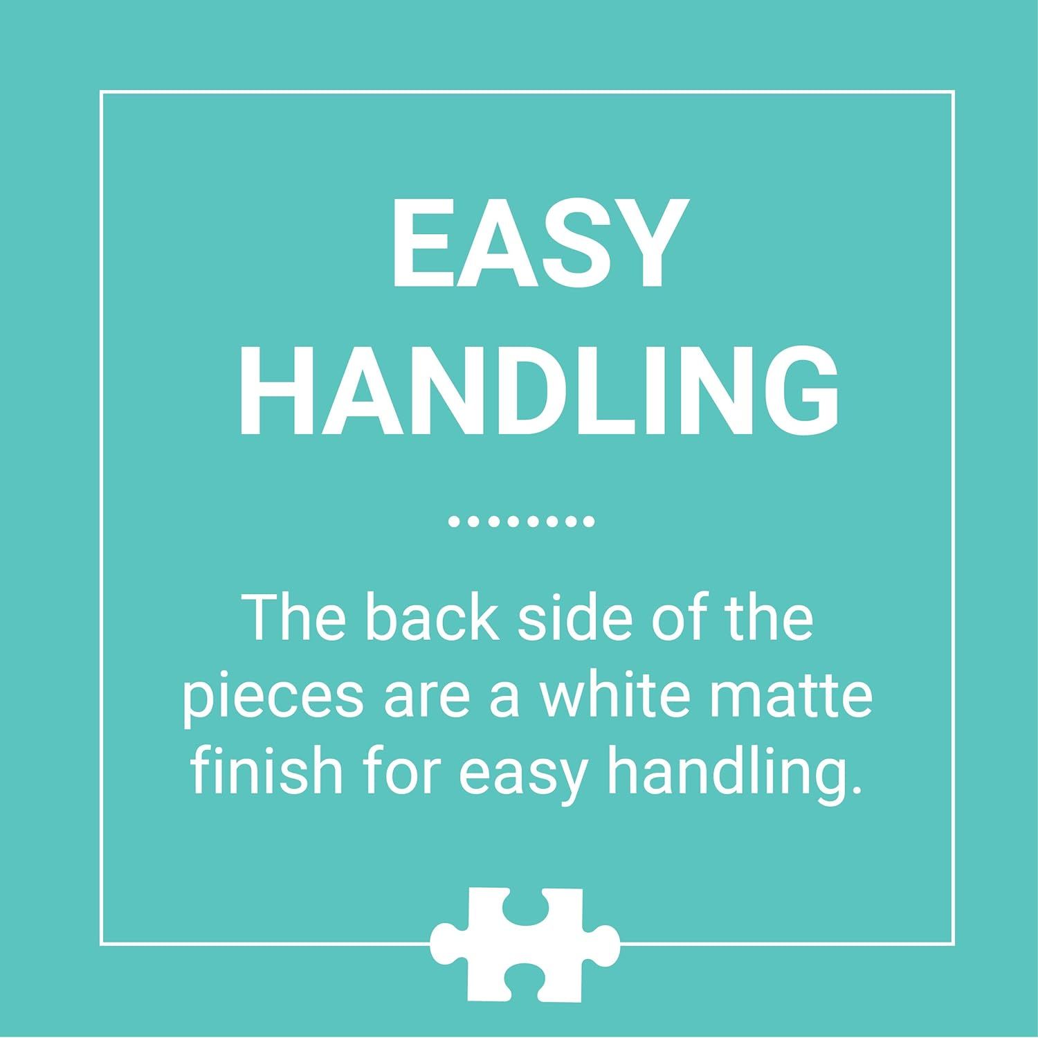 Communicates that the product pieces have a white matte finish on the back for easy handling, reassuring shoppers about ease of use and grip.