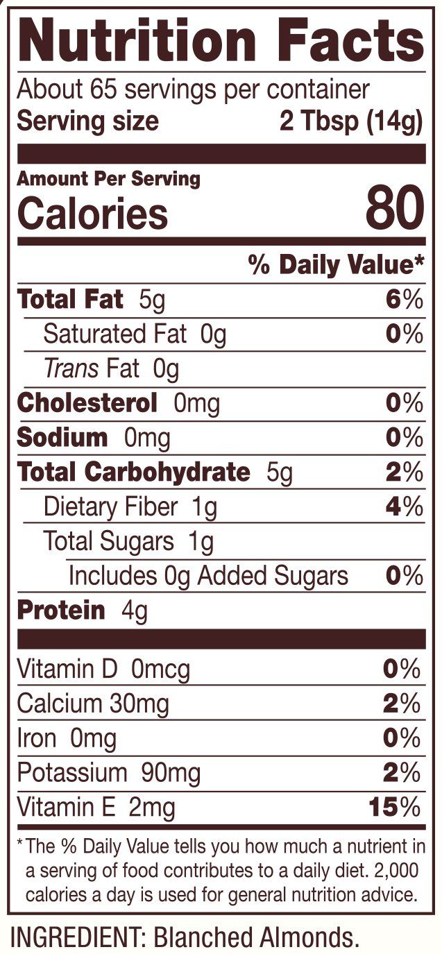 Communicates comprehensive nutritional details to help shoppers make informed dietary decisions, highlighting health benefits like zero cholesterol, zero sodium, no added sugars, and high vitamin E…