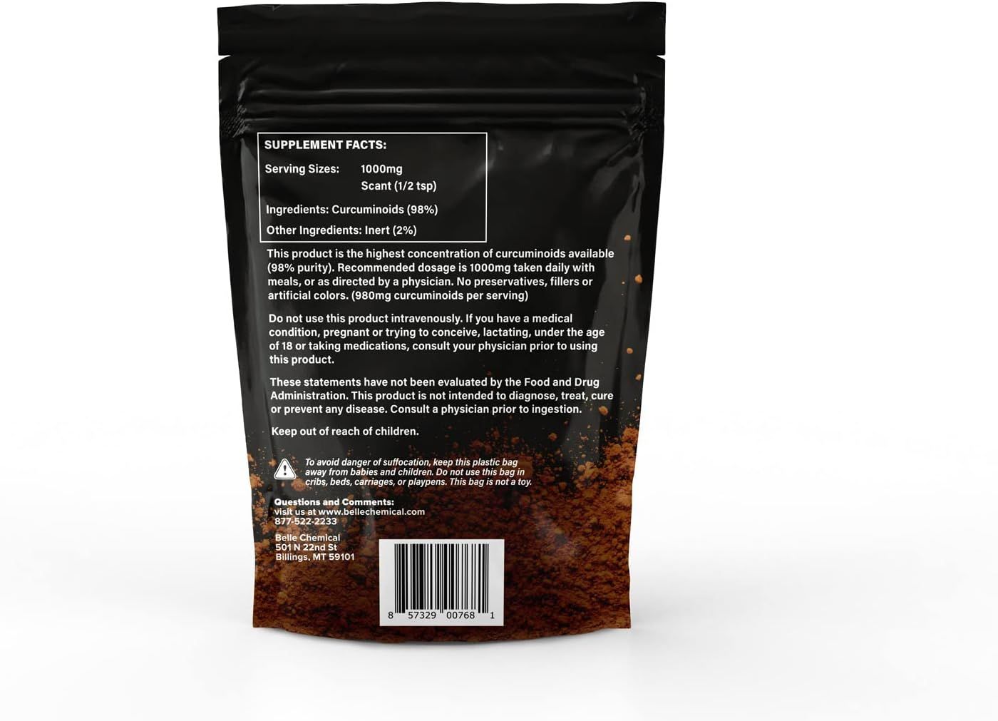 Shows the back of the product packaging with supplement facts, ingredients, usage instructions, and safety warnings to inform shoppers about product details and compliance information.