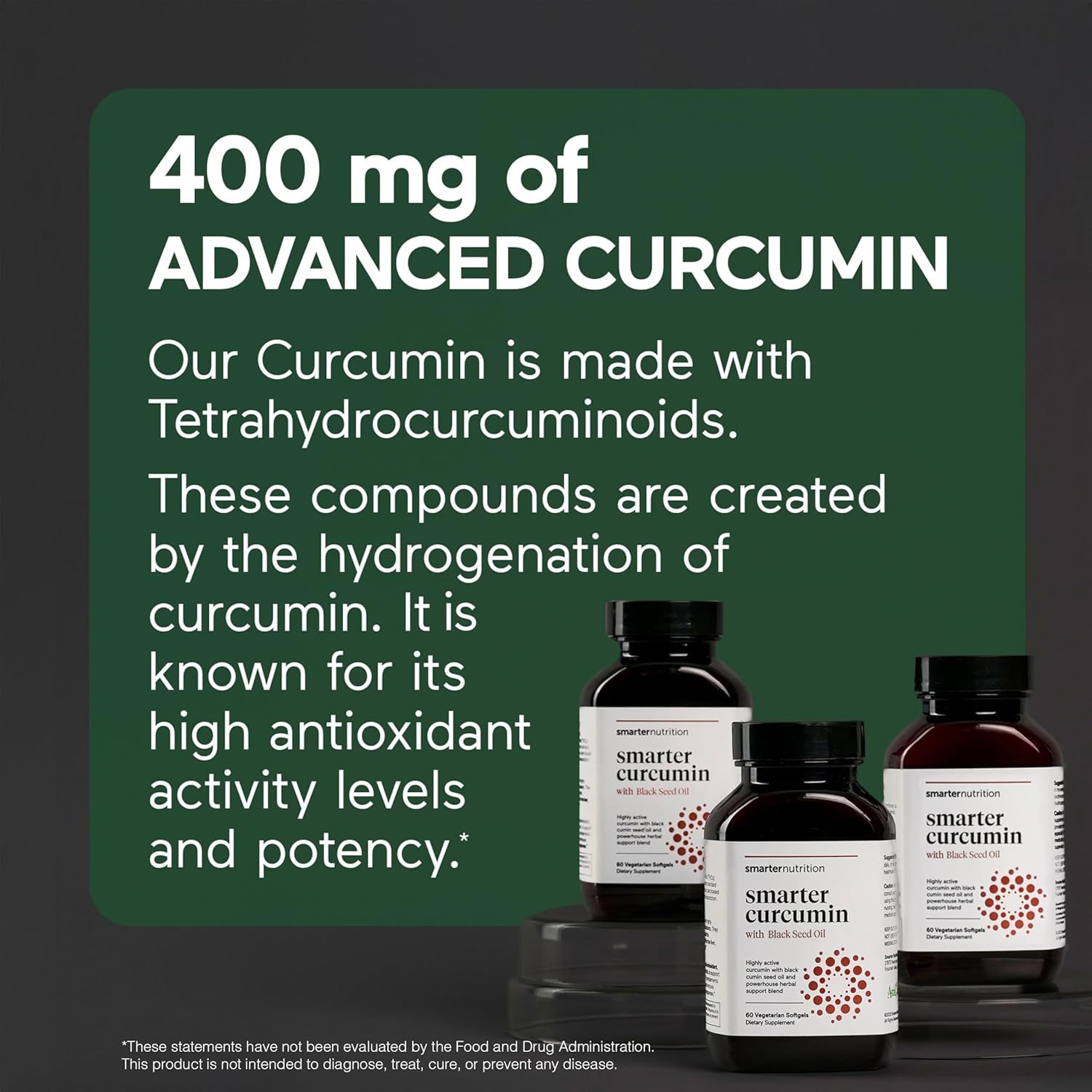 Highlights the specific dosage and advanced formulation of curcumin to communicate product potency and quality to shoppers. Communicates the key benefit of the advanced curcumin formulation—its…