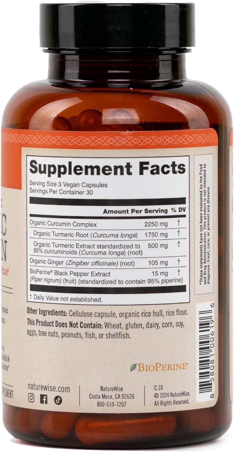 Displays the detailed supplement facts panel showing all ingredients, dosages, and serving information to inform shoppers about what's inside the product and help them make an informed purchase…