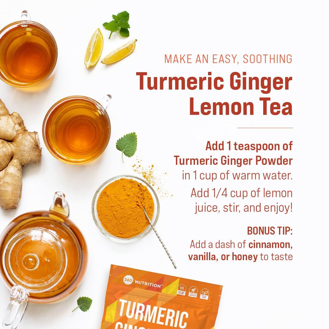 Provides step-by-step instructions for making turmeric ginger lemon tea, showing shoppers how easy it is to prepare the product and encouraging usage. Demonstrates multiple ways to customize and use…