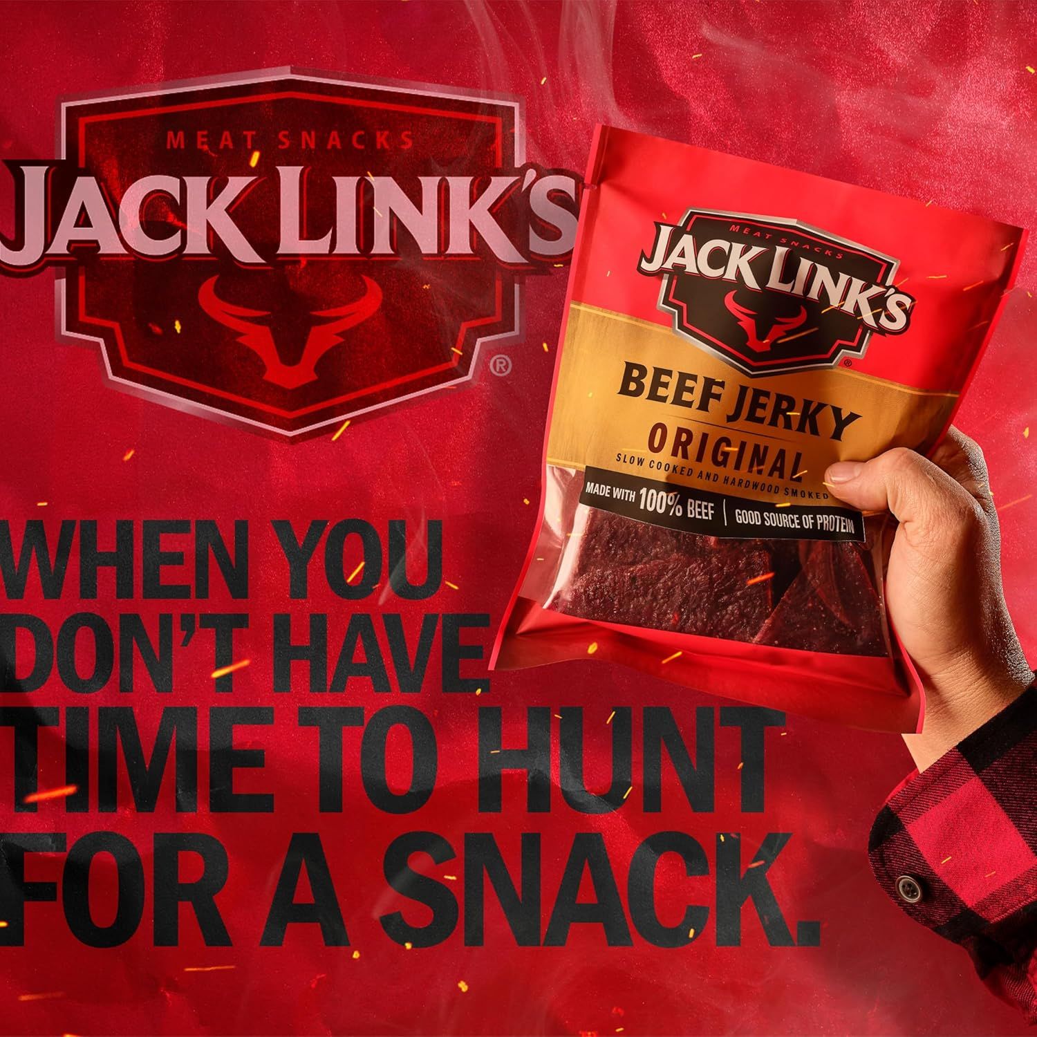 Demonstrates the product in a real-world context, showing it as a convenient, ready-to-eat snack for active lifestyles without the need to hunt for food.