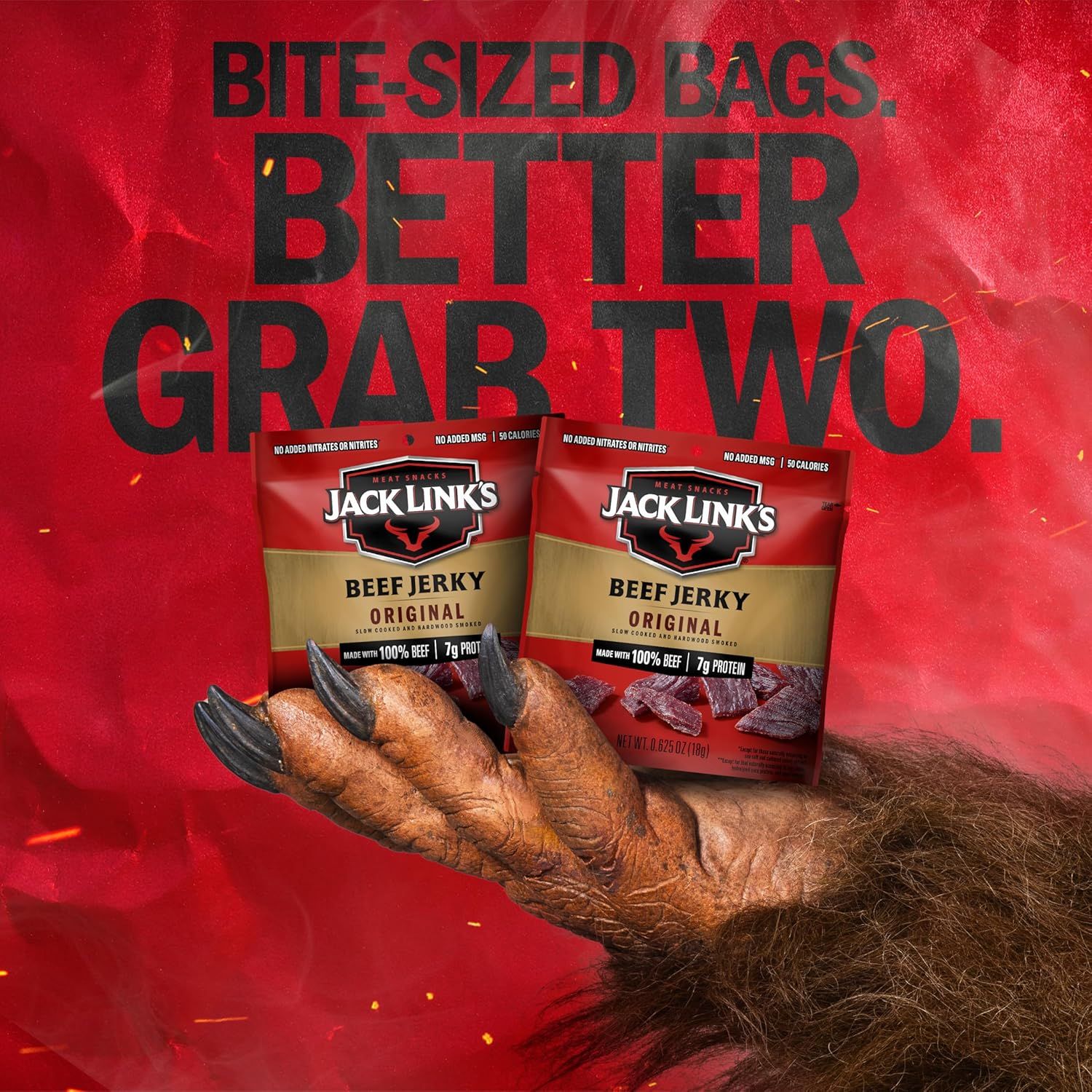 Communicates that the new bite-sized bags offer a more convenient, portable snacking format compared to larger bags, emphasizing improved grab-and-go convenience.