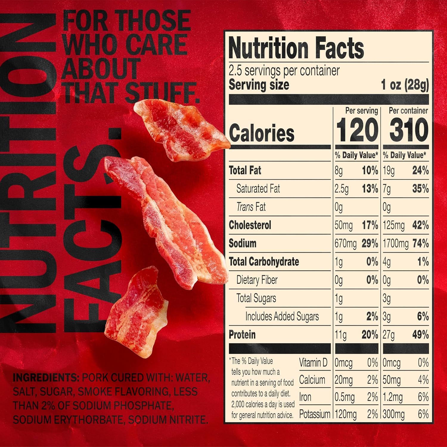 Communicates detailed nutritional information to shoppers who care about ingredients and dietary content, building trust through transparency.