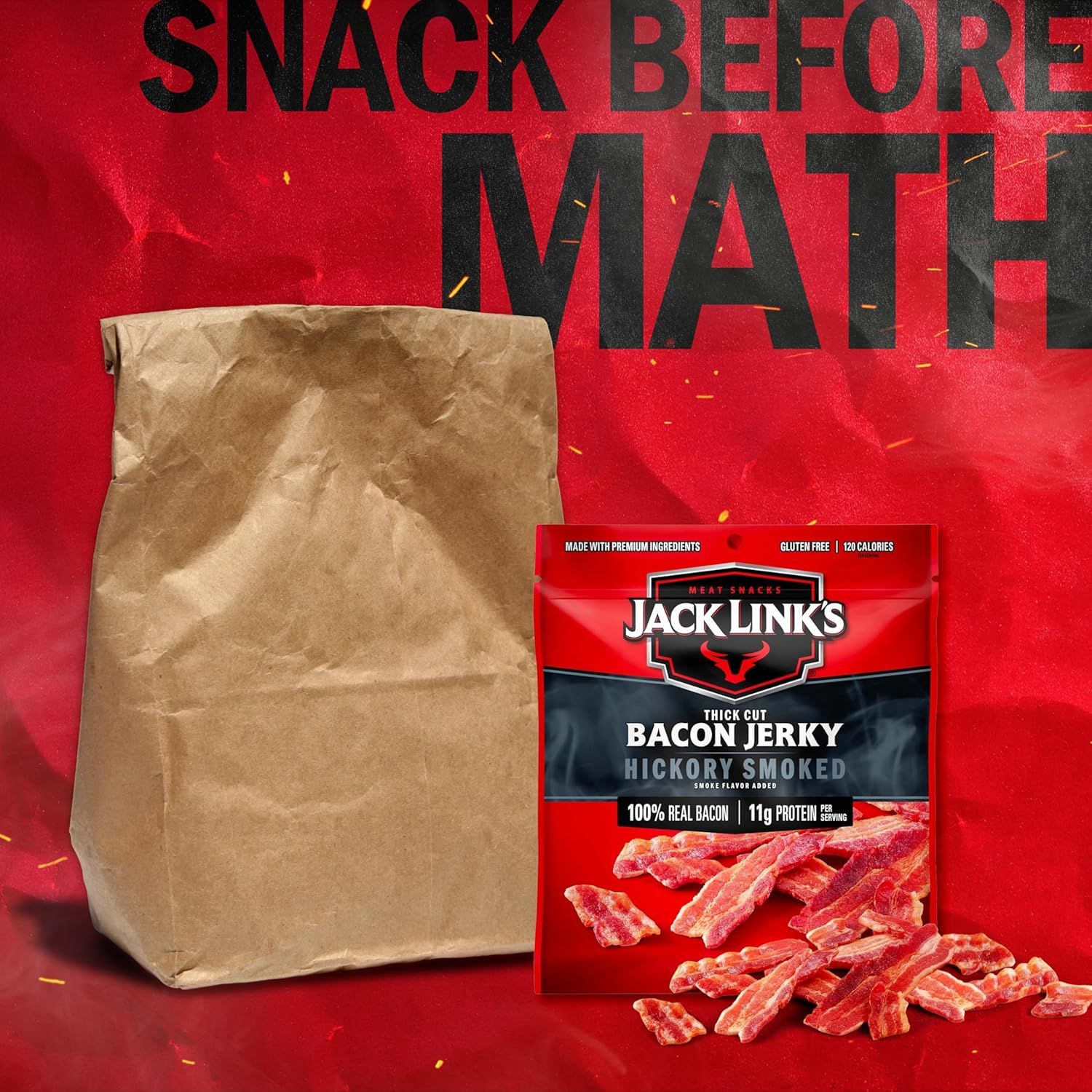 Positions the product as a convenient, on-the-go snack option for everyday moments, creating an emotional connection with the 'snack before math' lifestyle scenario.