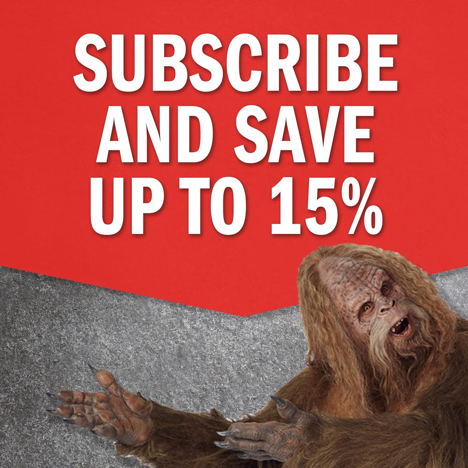 Communicates a quantifiable savings benefit (15% off) to encourage shoppers to subscribe to recurring deliveries. Highlights the single core benefit of subscribing to save money on recurring…