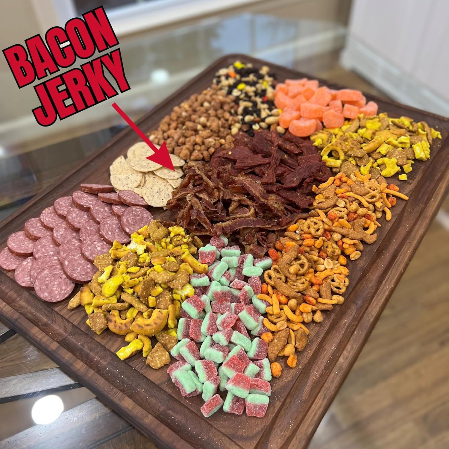 Displays all the different treats and snacks included in the product bundle, highlighting the variety and value the customer receives with their purchase.