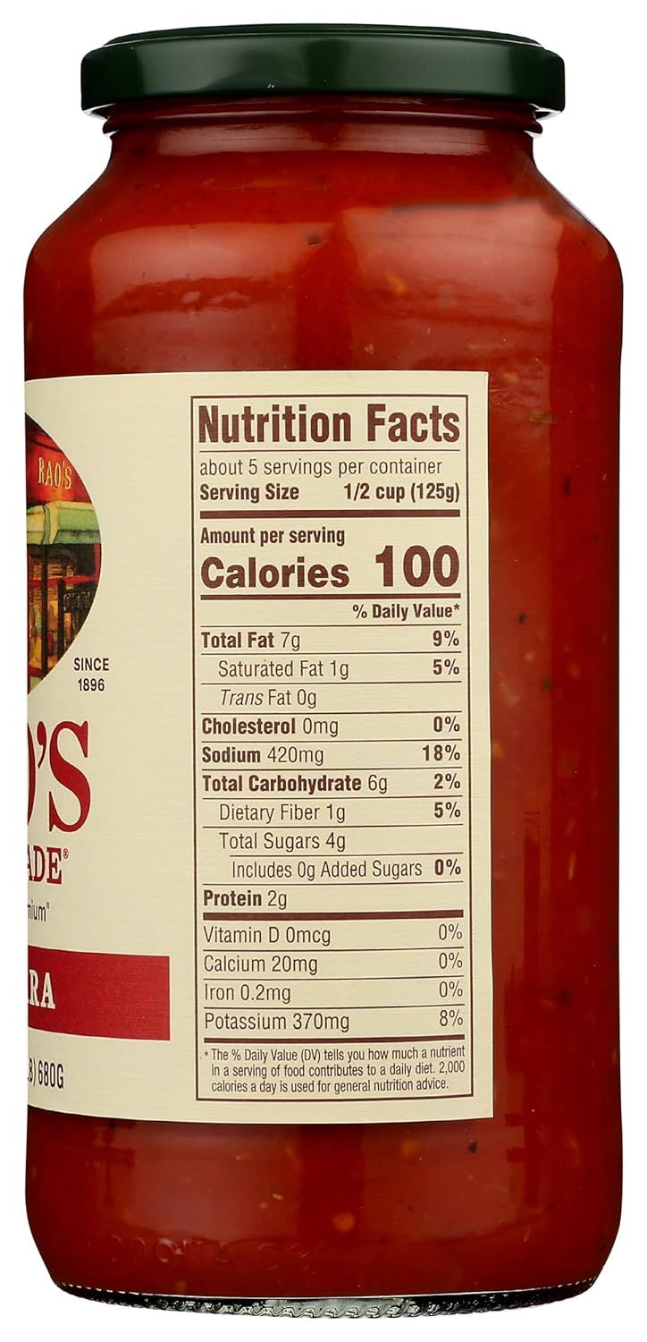 Provides a clean, catalog-style view of the product jar showing the nutrition facts panel for shopper reference.