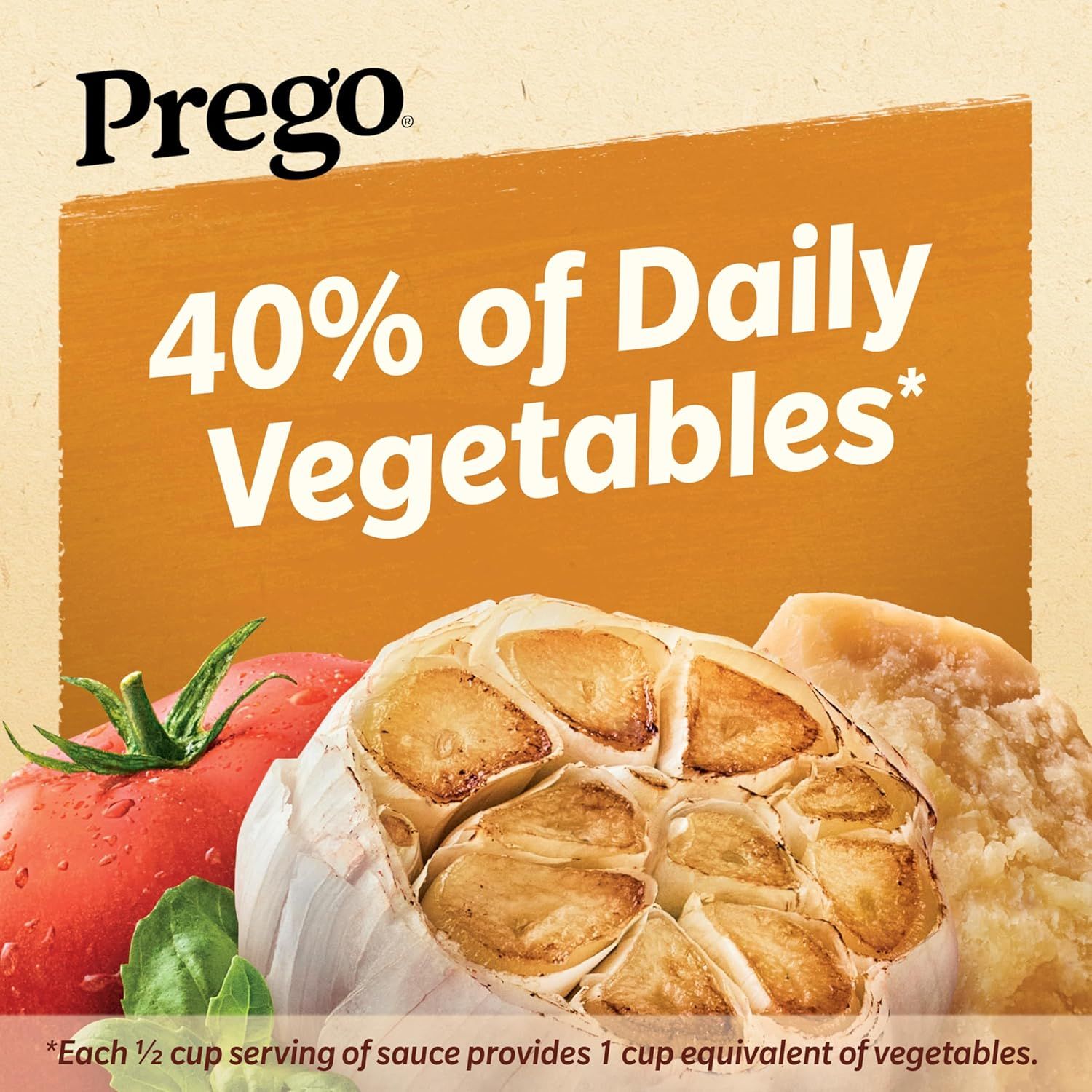 Communicates that the product provides 40% of daily vegetables per serving, positioning it as a nutritious and healthy meal option for families. Highlights the nutritional benefit of the product in…