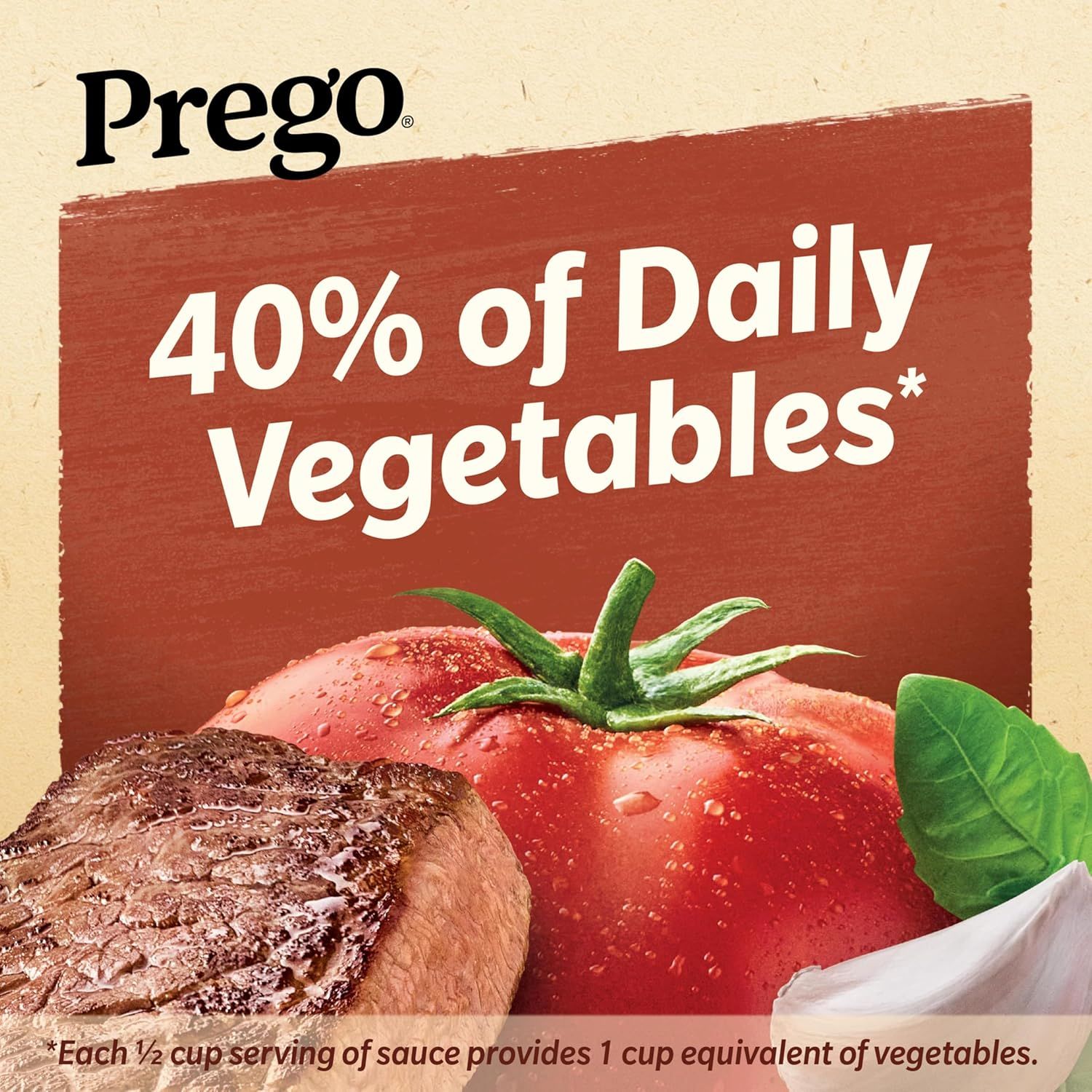 Communicates a quantifiable nutritional benefit to reassure shoppers that the product provides significant vegetable content, making it a healthier choice for families. Highlights the product's…