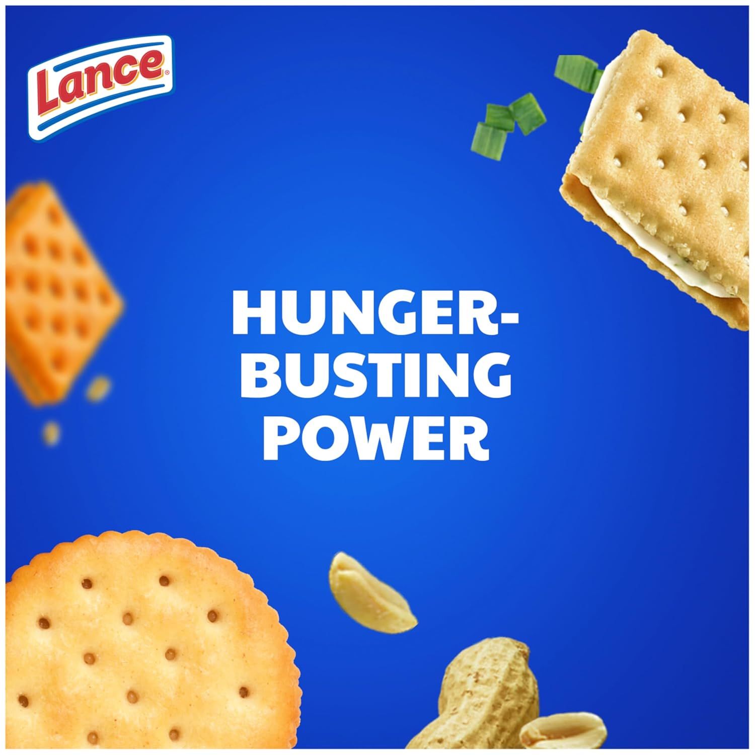 Communicates that the product is filling and satisfying, positioning it as an effective solution for hunger with a bold, simple benefit claim.
