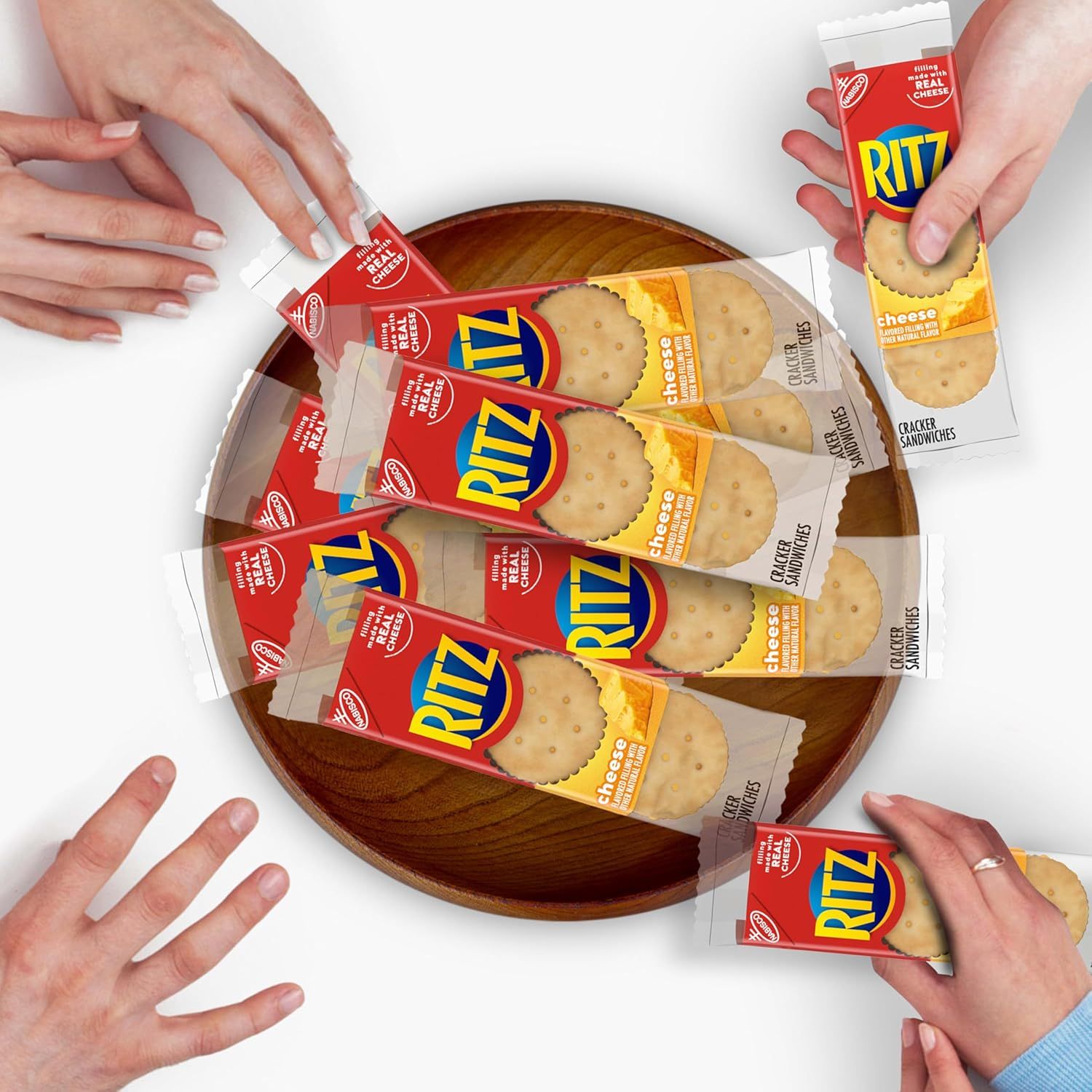 Demonstrates the product being enjoyed in a real, relatable social setting with multiple people sharing, building authenticity and emotional connection with shoppers.