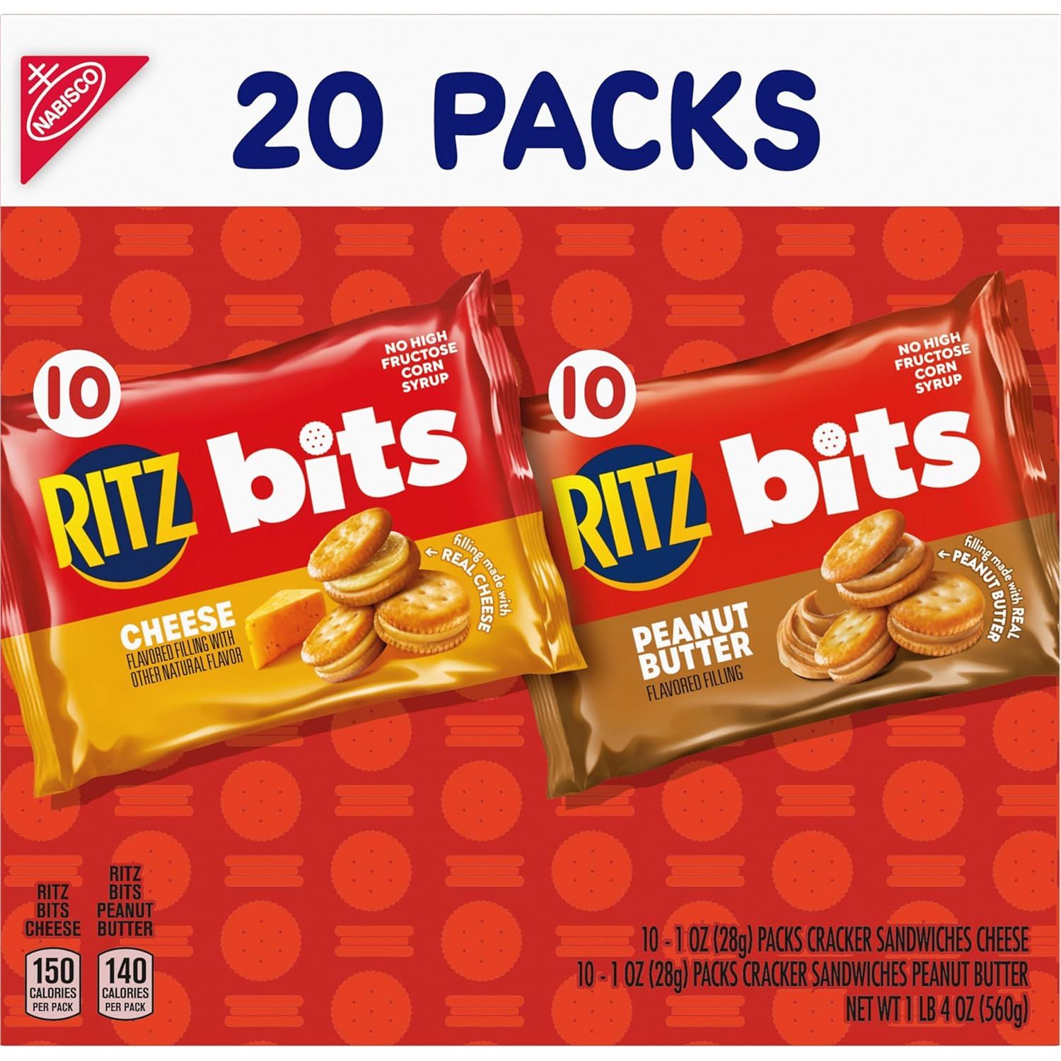 Shows the brand's product portfolio with two flavor options (Cheese and Peanut Butter) to help shoppers understand the variety available in this multi-pack bundle.