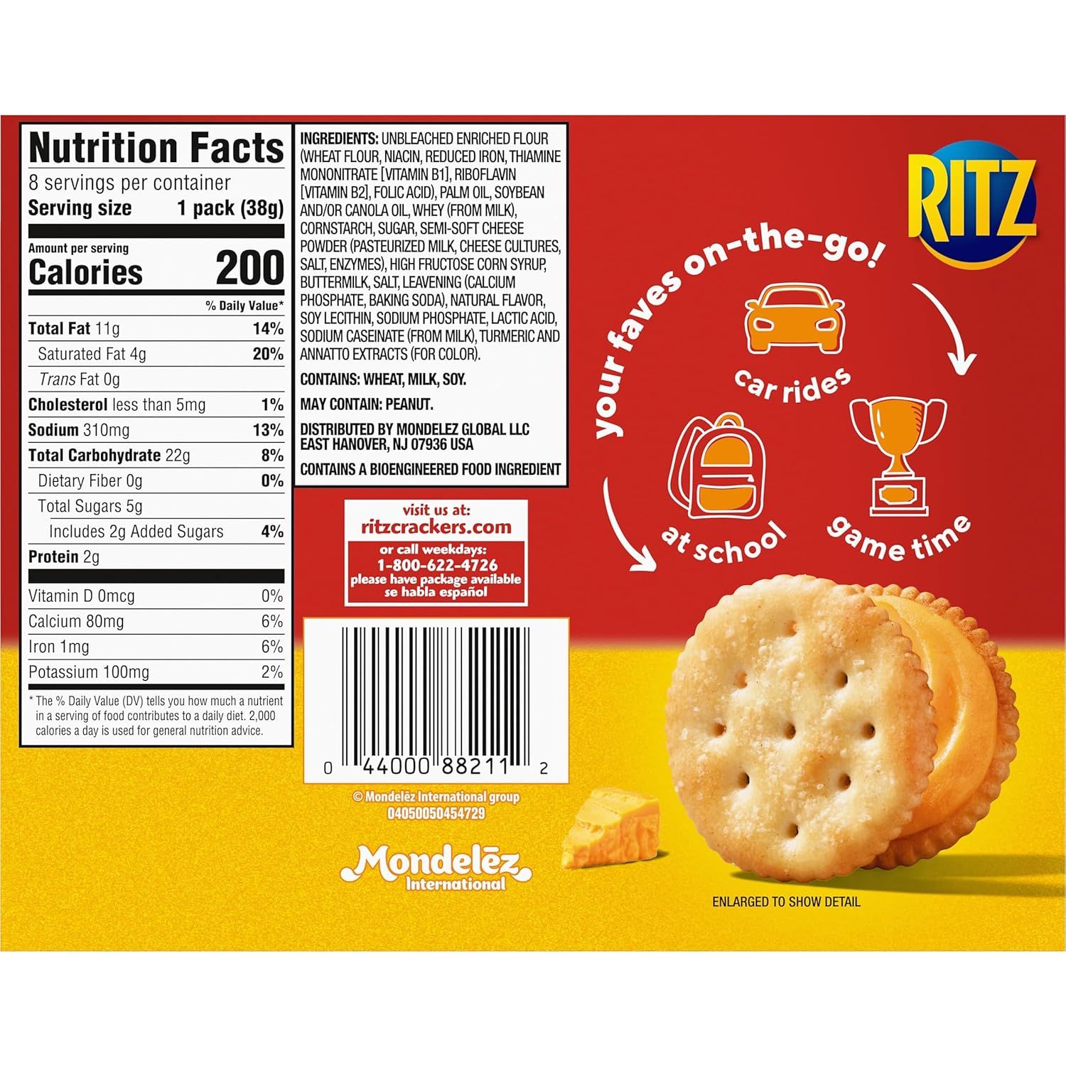 Demonstrates the product's versatility by showing multiple occasions and scenarios where Ritz crackers are convenient and appropriate to consume.