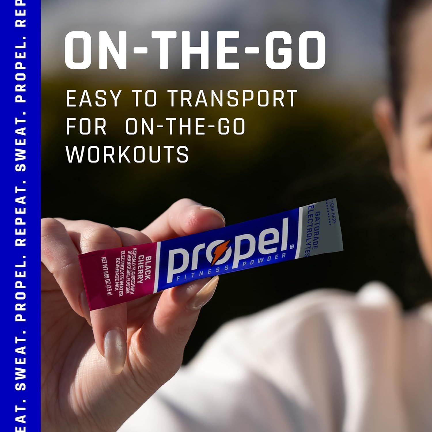 Communicates that the product is portable and convenient for workouts on-the-go, making it easy for active shoppers to use anywhere.