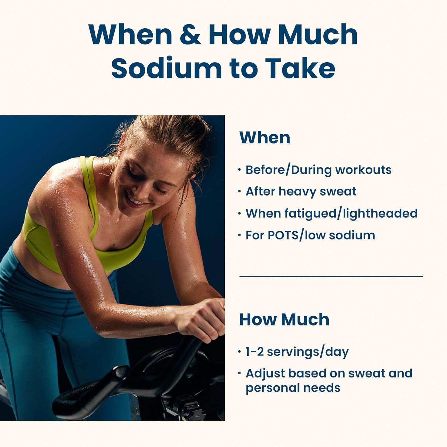 Educates shoppers on when and how much sodium to take, providing clear usage scenarios and dosage recommendations to help them use the product effectively. Communicates the product's role in…