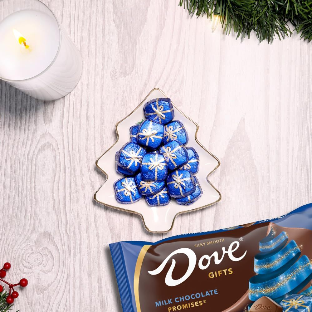 Positions the product as a perfect holiday gift option by showcasing the chocolates in a festive Christmas setting with seasonal decorations and gift packaging. Creates an aspirational holiday…