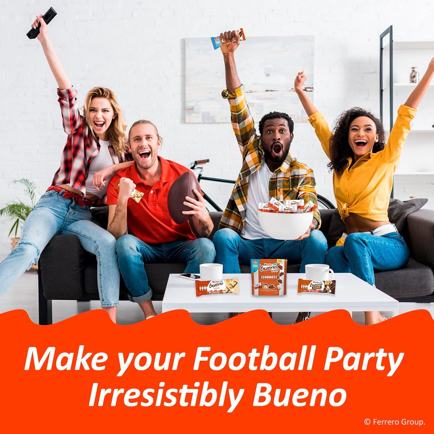 Demonstrates the product as the perfect snack for football parties and social gatherings, positioning it as a fun, shareable treat for game-day celebrations. Ties the product to football season and…