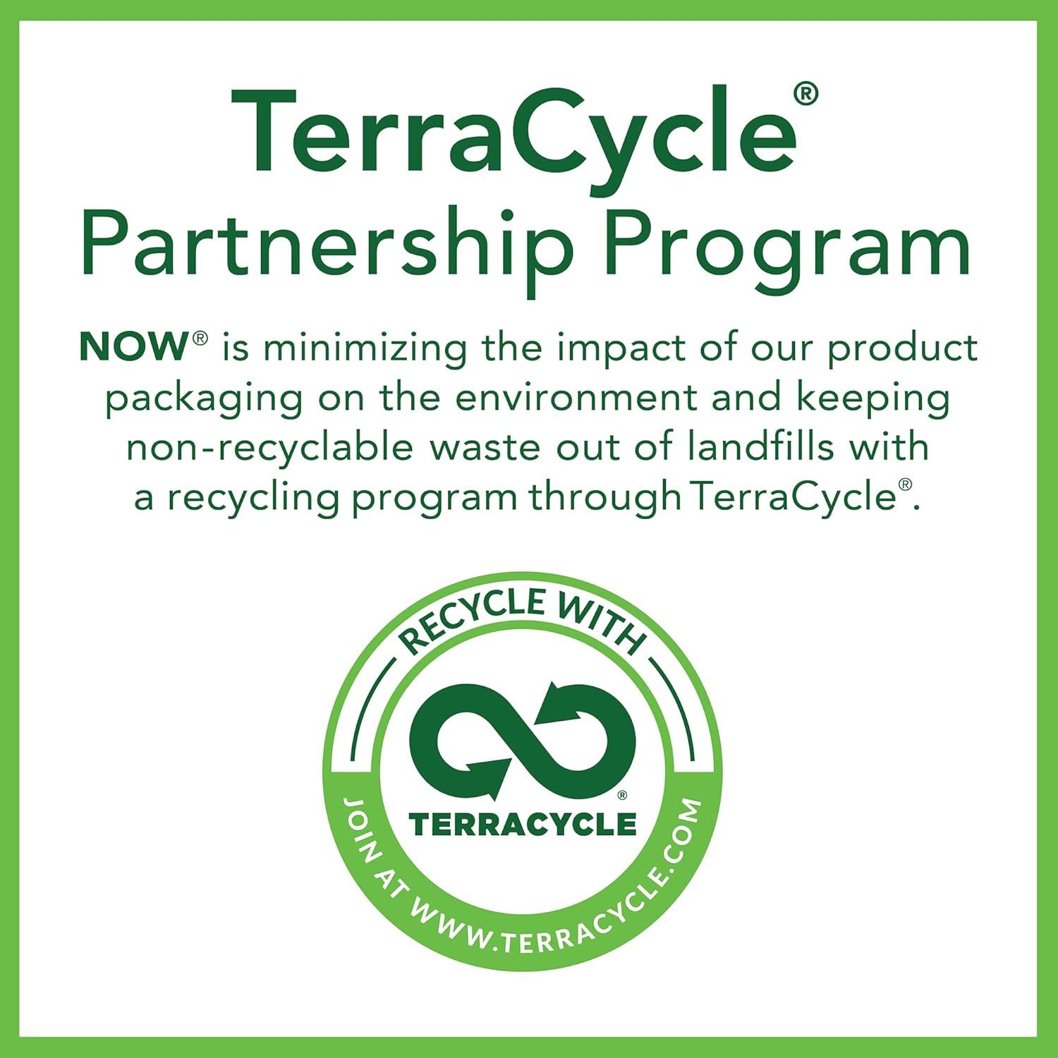Communicates the brand's commitment to environmental sustainability by highlighting their partnership with TerraCycle to recycle product packaging and reduce landfill waste, reassuring eco-conscious…