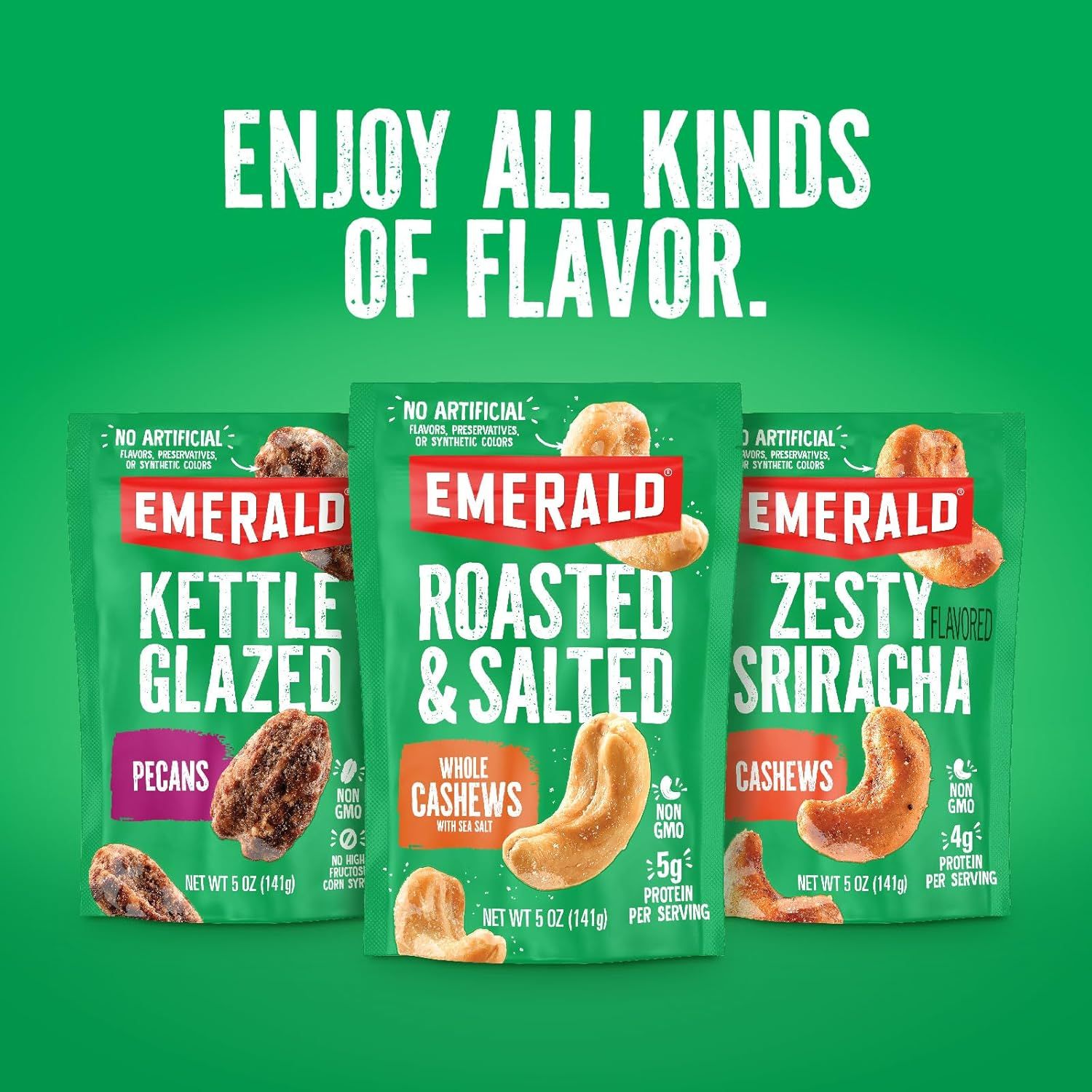 Showcases the brand's product lineup with multiple flavor options to help shoppers understand the variety available and choose their preferred flavor.
