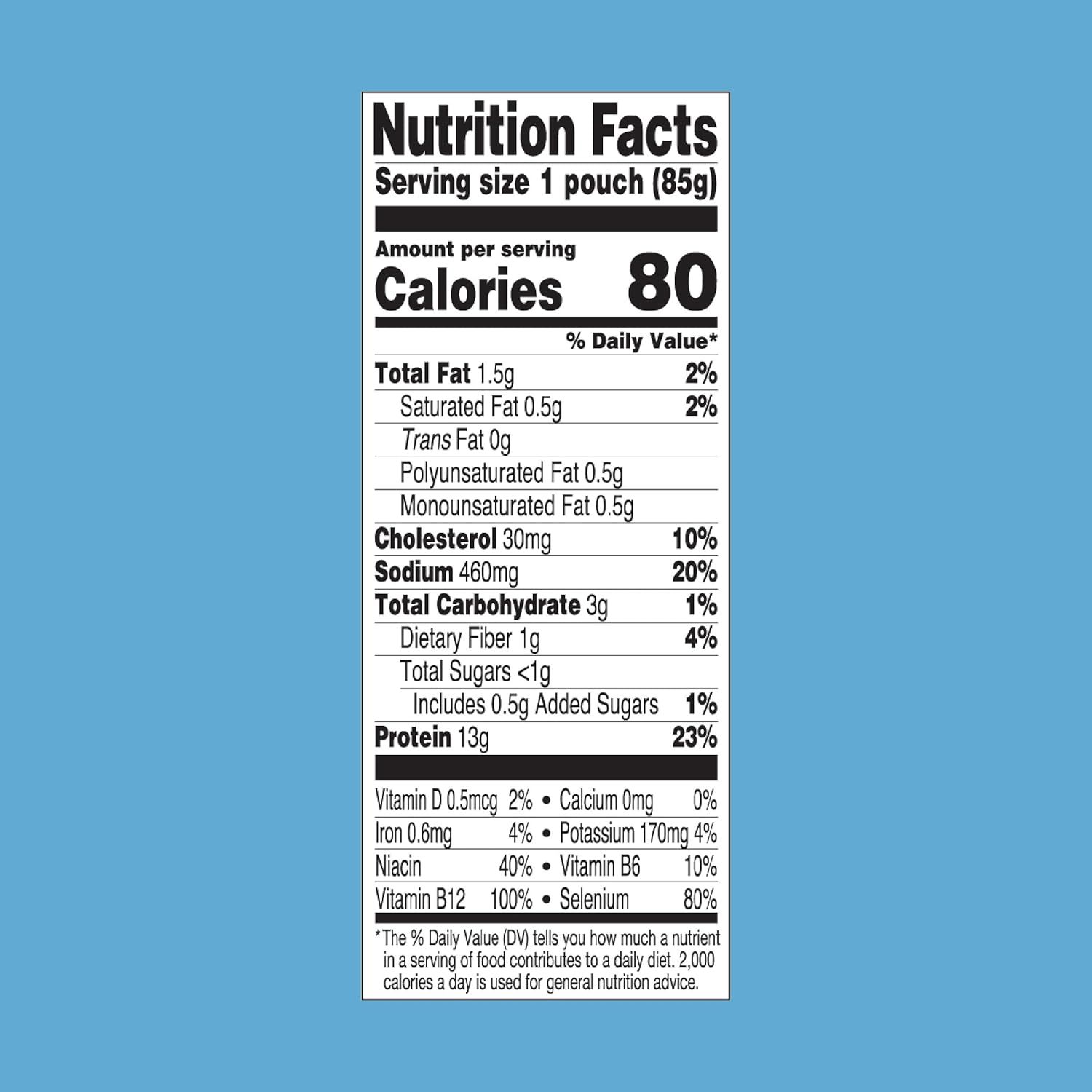 Provides complete nutritional facts to inform shoppers about the product's calorie count, macronutrients, vitamins, and minerals per serving.