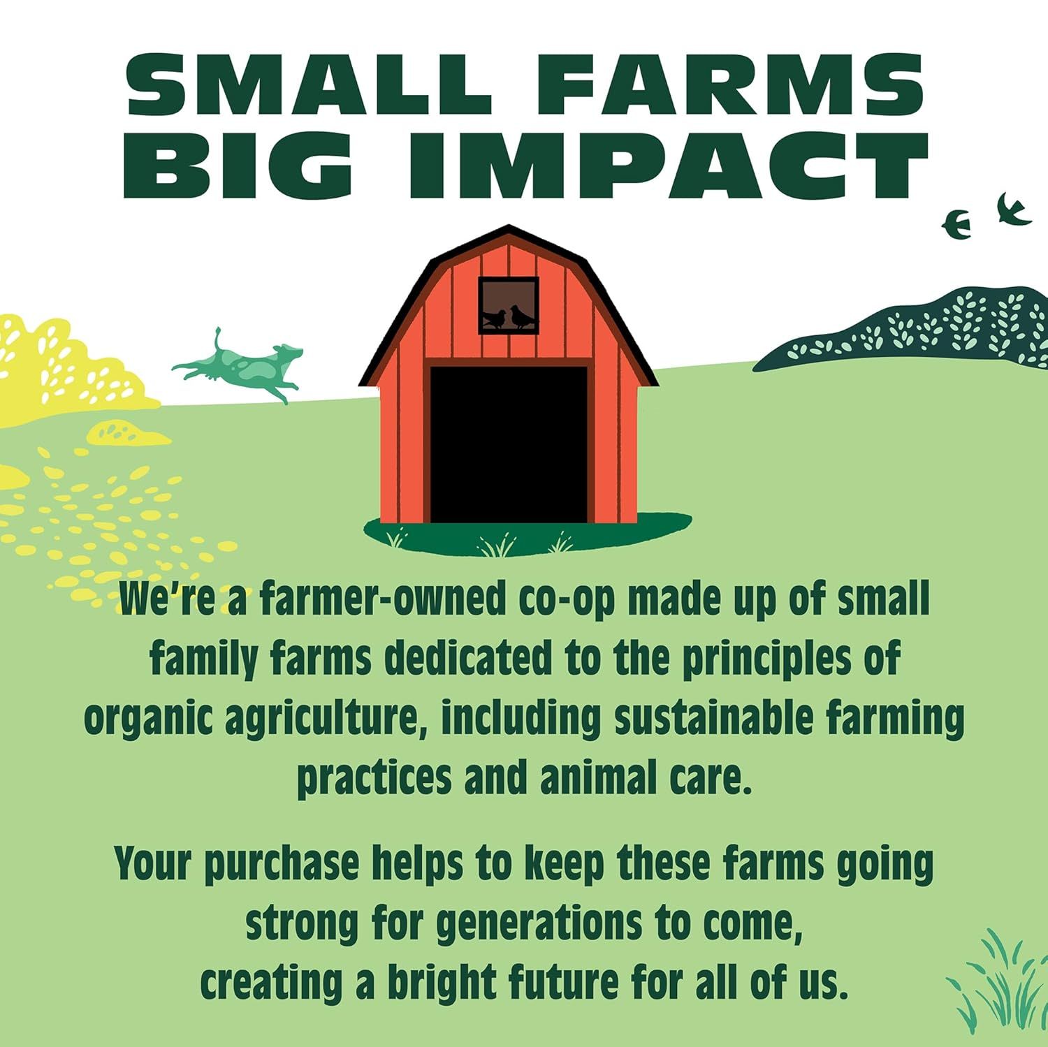 Communicates the brand's origin story, values, and mission as a farmer-owned cooperative committed to organic and sustainable practices, building trust and emotional connection with shoppers who…