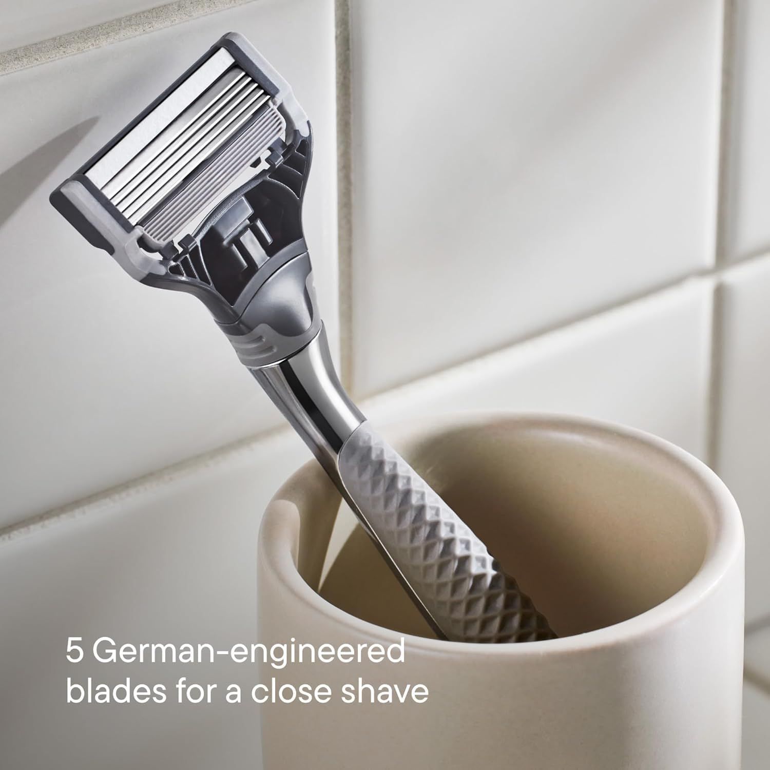 Communicates the specific blade count and engineering quality to emphasize precision and shaving performance, reassuring shoppers of a close, effective shave. Highlights the primary benefit of…