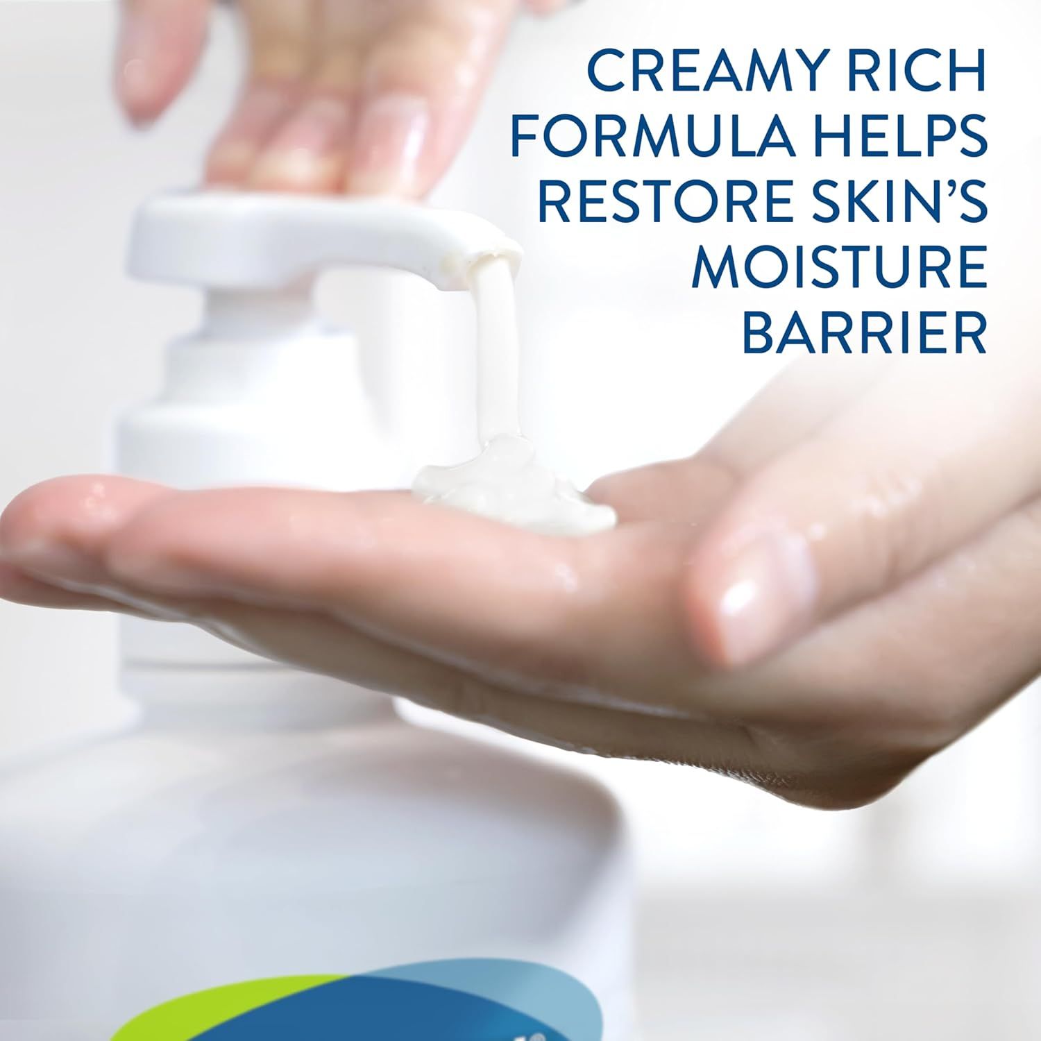 Communicates that the creamy rich formula helps restore the skin's moisture barrier, reassuring shoppers about the product's hydrating and skin-repairing benefits.