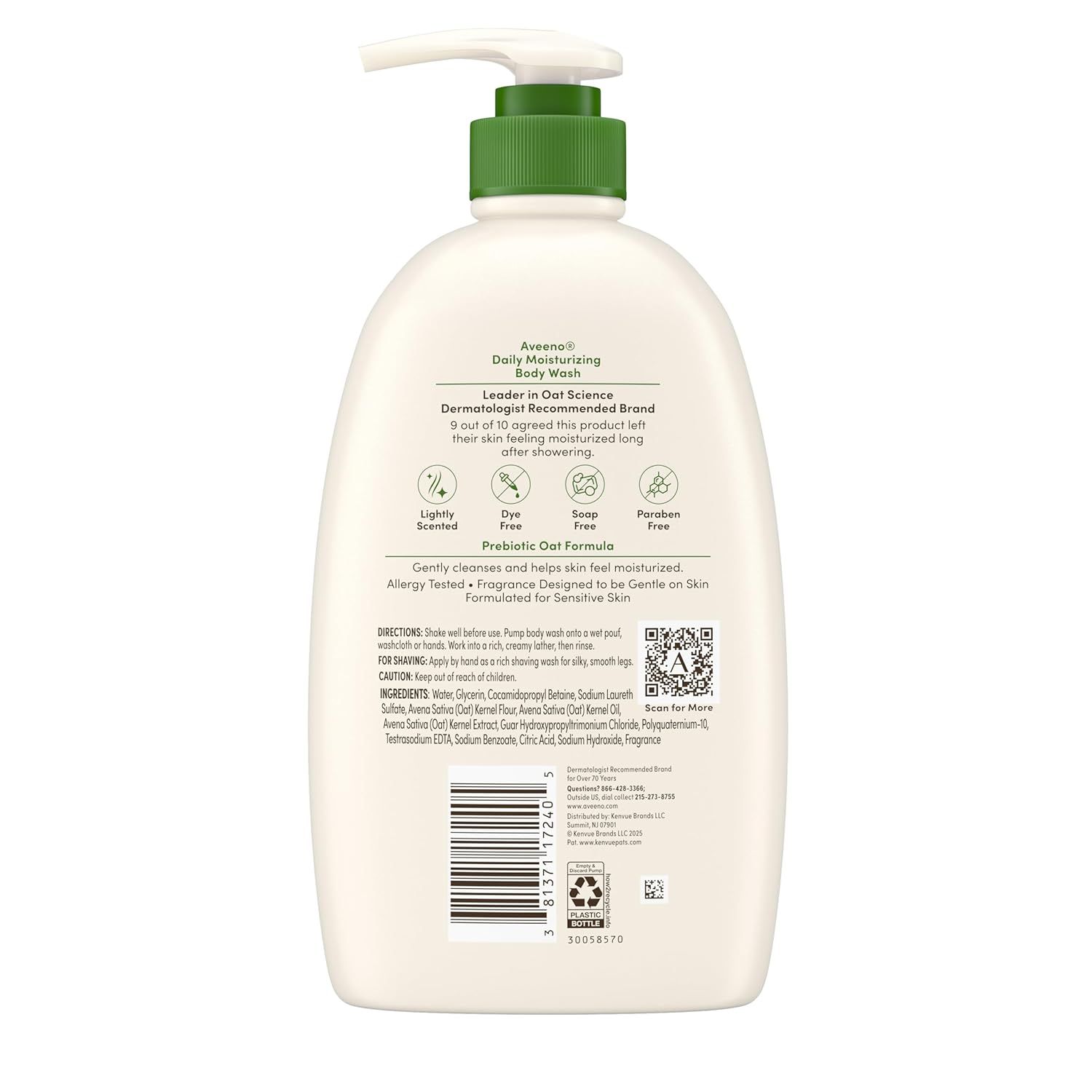 Communicates multiple product benefits and features in a segmented layout to reassure shoppers about the gentle, safe, and effective formulation suitable for sensitive skin.