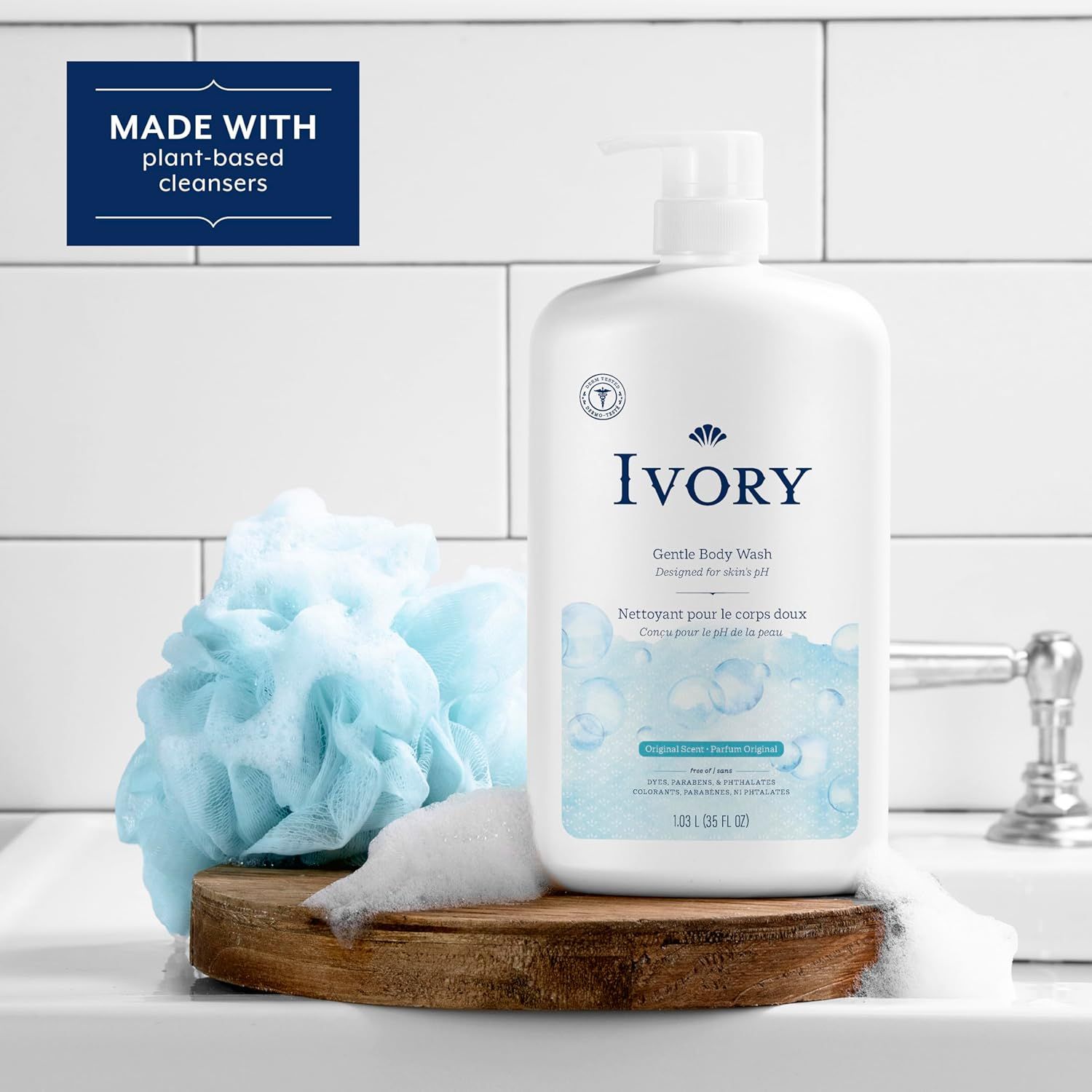 Communicates that the product is made with environmentally responsible, plant-based ingredients and is free of harsh chemicals, reassuring shoppers about safety and sustainability. Highlights the…