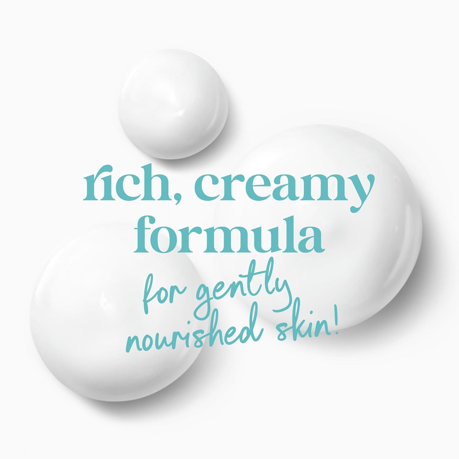 Communicates the product's luxurious texture and gentle nourishing properties to appeal to shoppers seeking effective yet mild skincare.