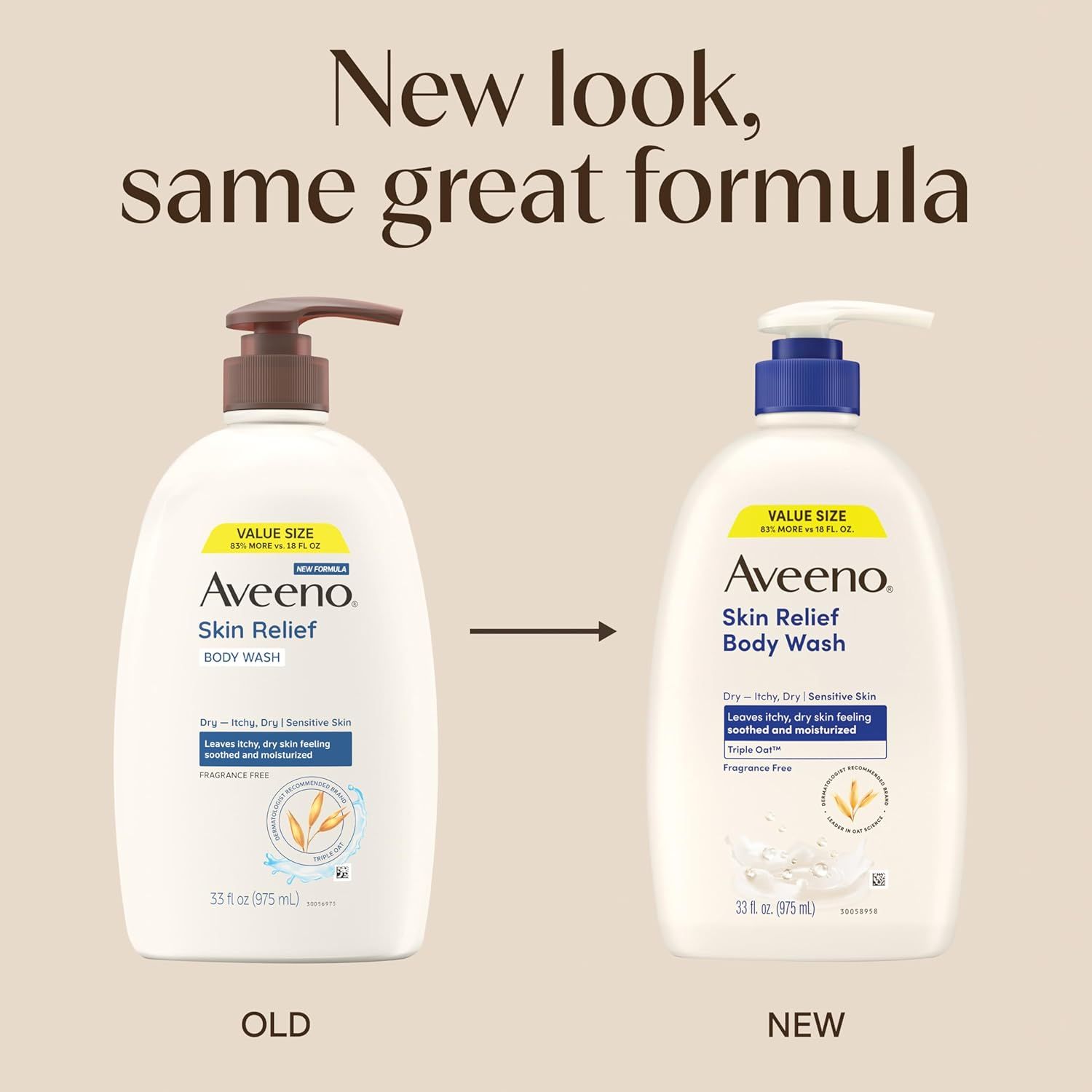 Communicates to shoppers that the product has updated packaging but maintains the same trusted formula, providing reassurance during the transition and reducing confusion.