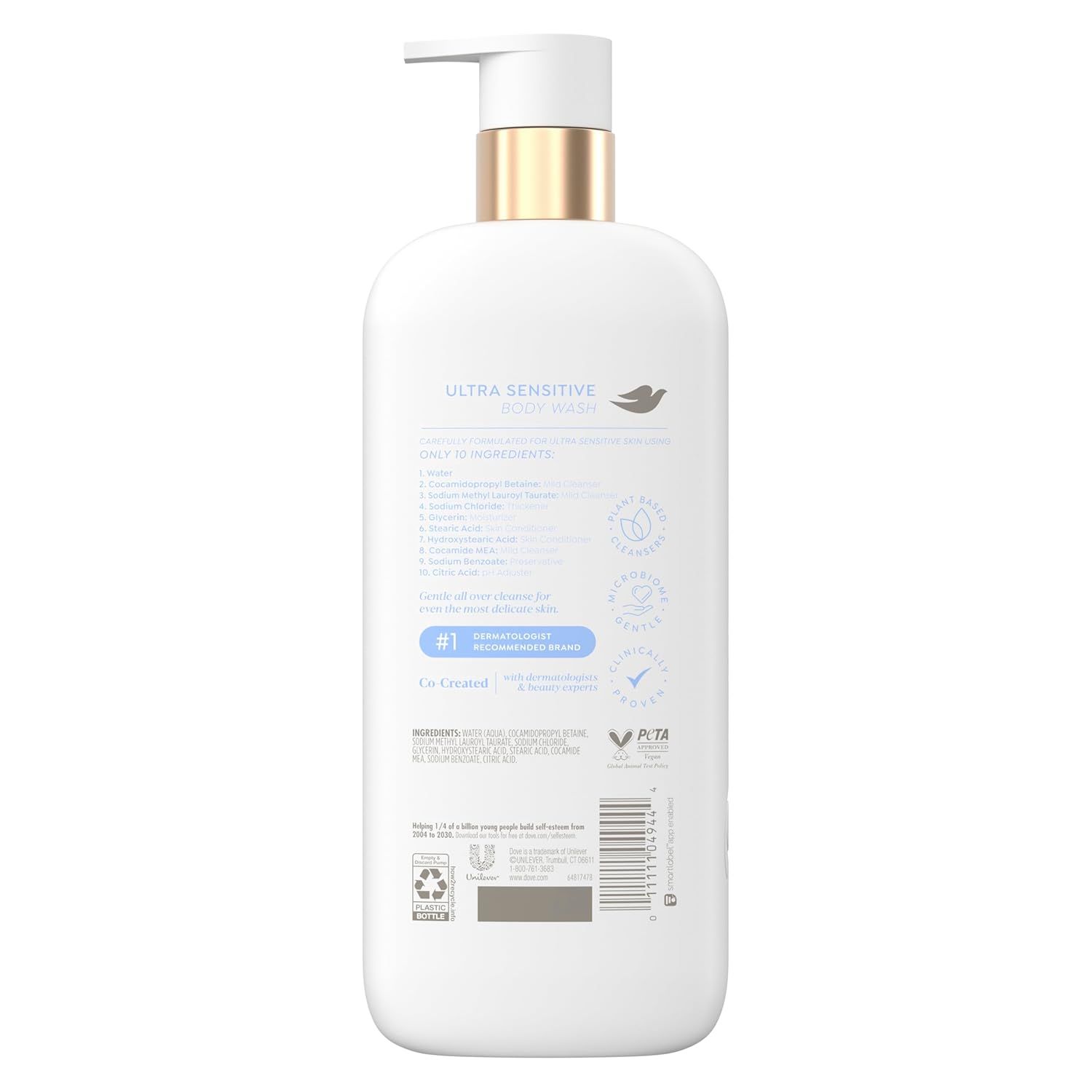 Provides a clean, catalog-style view of the body wash bottle showing its size, pump dispenser, and overall design for shoppers to see the product clearly.