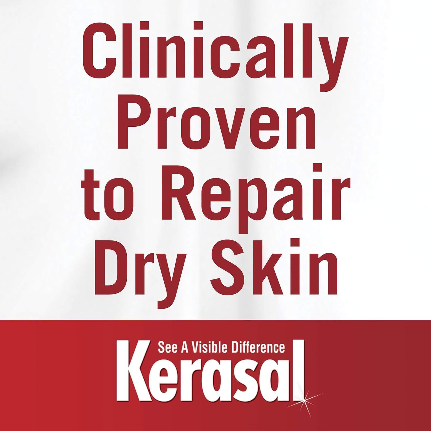 Communicates that the product is clinically proven to repair dry skin, providing scientific credibility and reassurance to shoppers seeking effective skincare solutions.