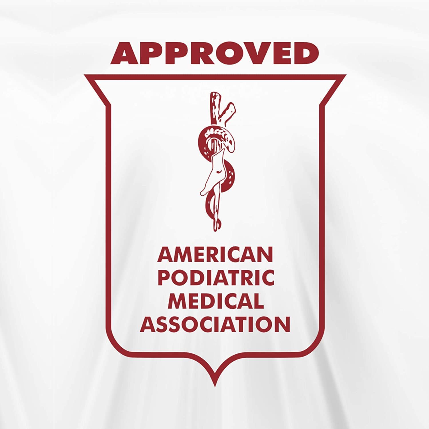 Communicates that the product has been officially approved by the American Podiatric Medical Association, providing medical credibility and reassuring shoppers about the product's safety and…