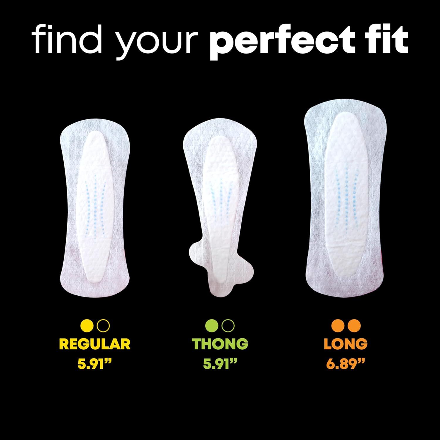 Helps shoppers choose the right size variant from the brand's product line by showing three different pad options with their dimensions and styles.