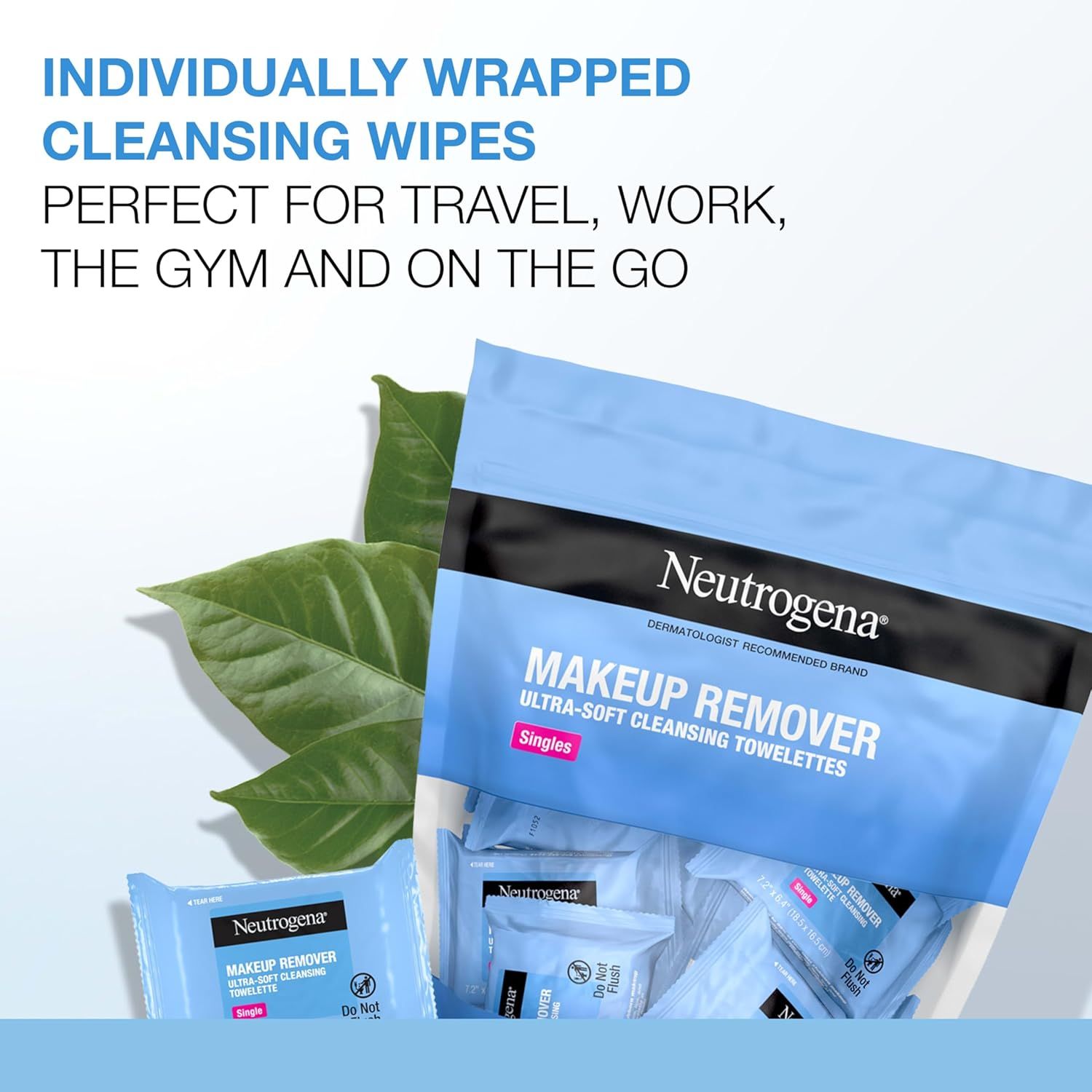 Demonstrates the product's versatility and convenience for multiple use cases (travel, work, gym, on-the-go), emphasizing the individually wrapped format that makes it portable and practical for…