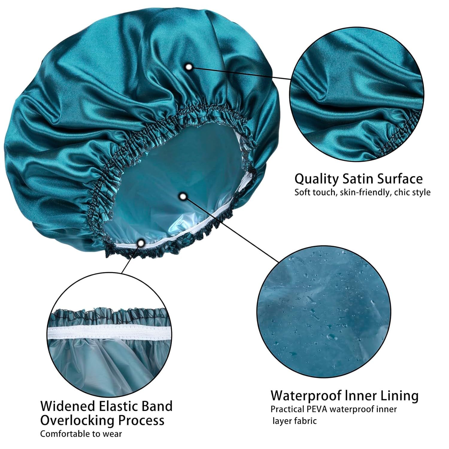 Breaks down the physical components and construction of the shower cap to show shoppers the quality materials and thoughtful design features that make it comfortable, durable, and functional.…