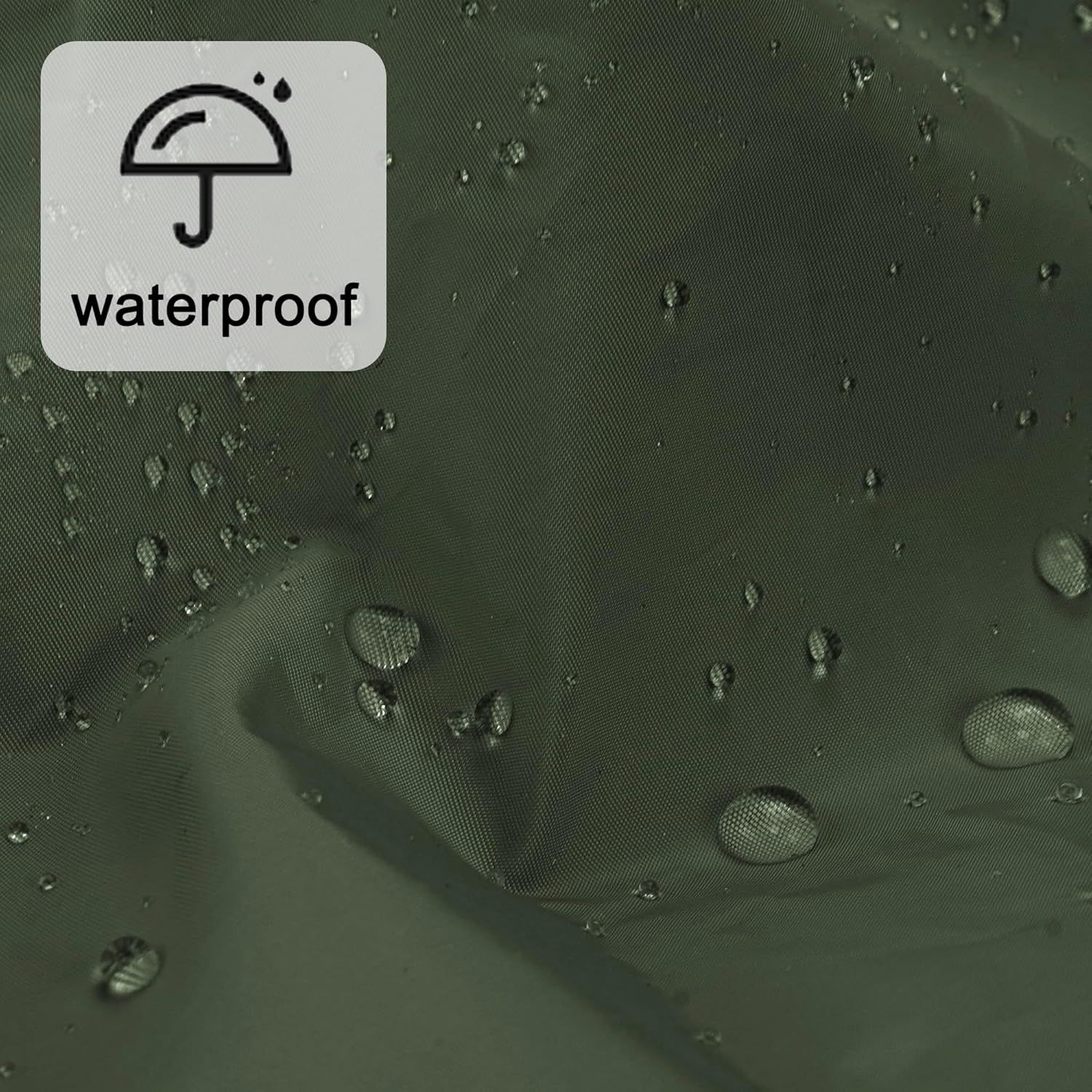 Communicates that the product is waterproof, reassuring shoppers that it can withstand wet conditions and water exposure.