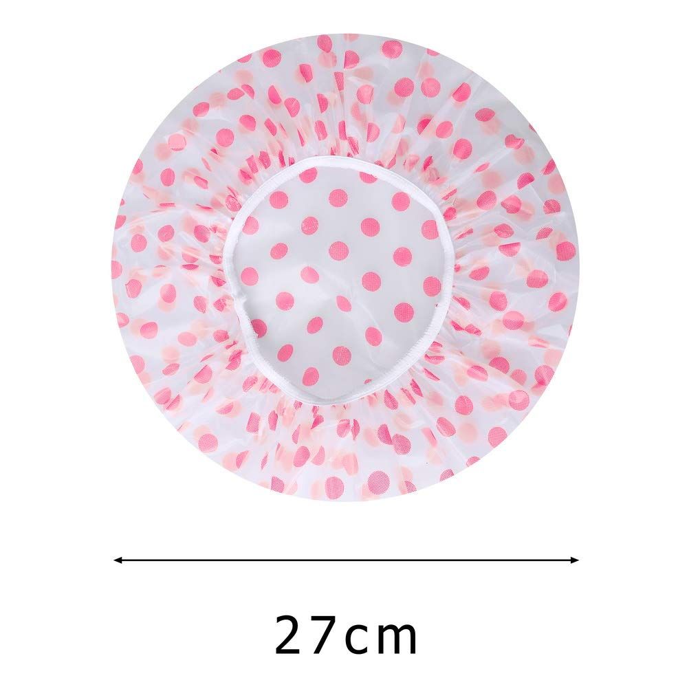 Communicates the physical size of the shower cap (27cm diameter) to help shoppers understand if it will fit their needs.