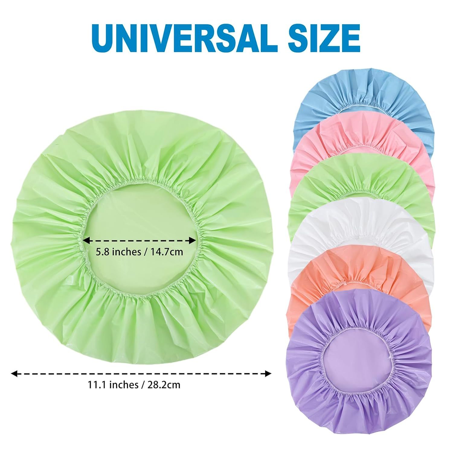 Communicates the physical dimensions of the product (5.8 inches inner diameter, 11.1 inches outer diameter) to help shoppers understand the universal fit and compatibility with various bowl or…