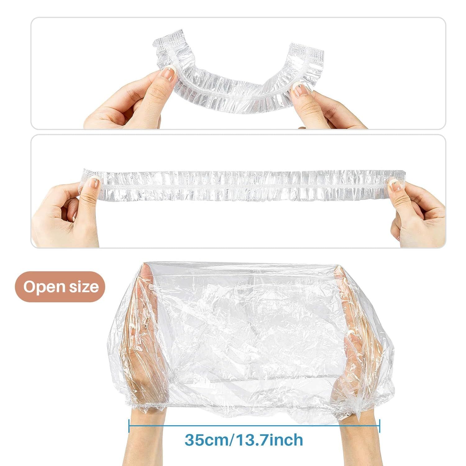 Demonstrates the product's stretchability and provides exact dimensional measurements to help shoppers understand the physical size and flexibility of the product. Highlights the product's…