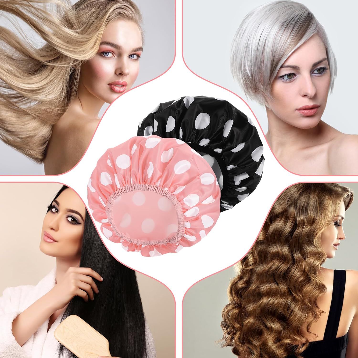 Demonstrates the product's versatility by showing it works for multiple hair types and styles, from straight to wavy to short hair, reassuring shoppers it's suitable for their specific needs.