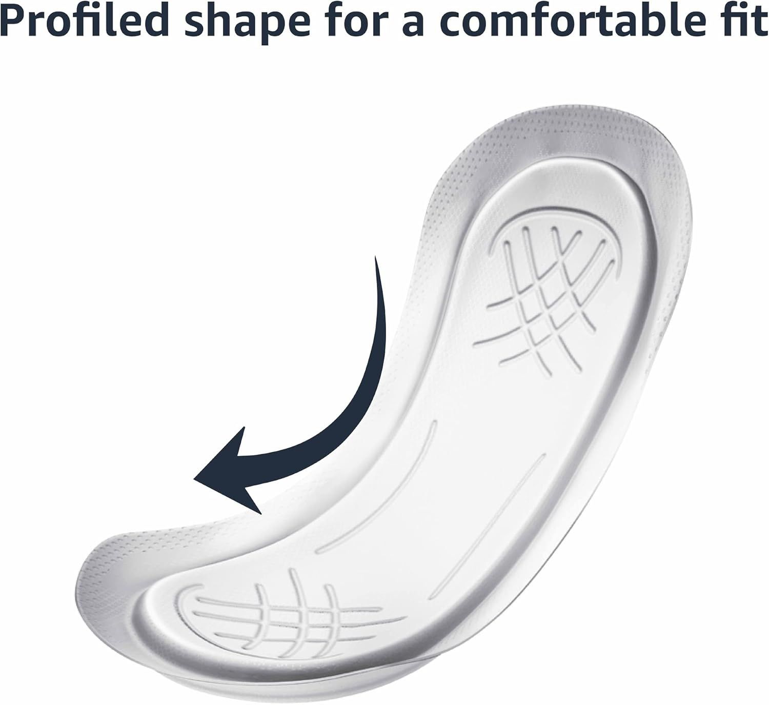 Highlights the product's contoured, profiled shape to communicate that it provides a comfortable, ergonomic fit for the user. Emphasizes the comfort benefit delivered by the product's profiled…